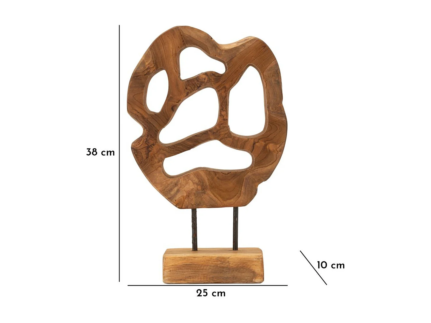 Rzeźba Korzeń 5, Brązowy, 25x10x38 cm, Seven Design