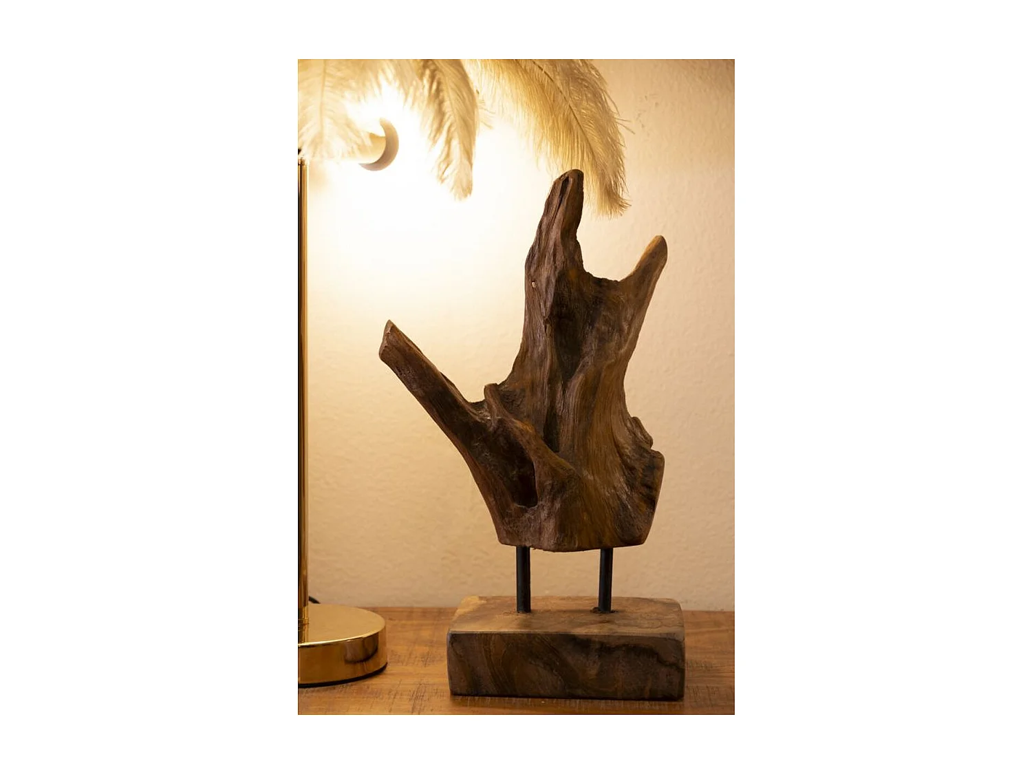 Sculpture Racine 4, Marron, 20x11x34 cm, Seven Design
