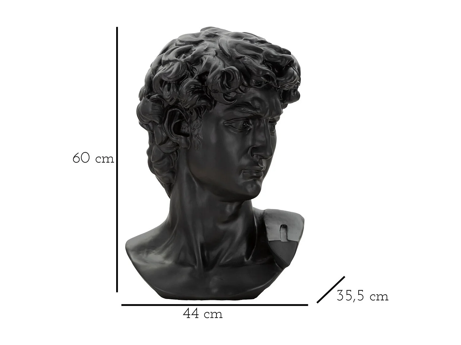 Sculpture Grèce, Noir, 44x35,5x60 cm, Seven Design