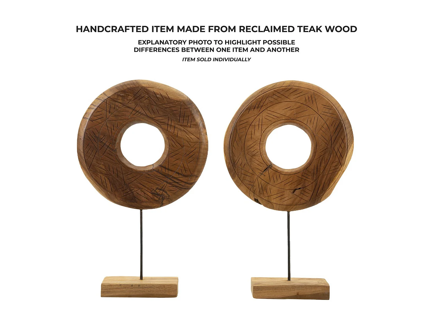 Sculpture Cercles 36, Marron, 35x10x58 cm, Seven Design