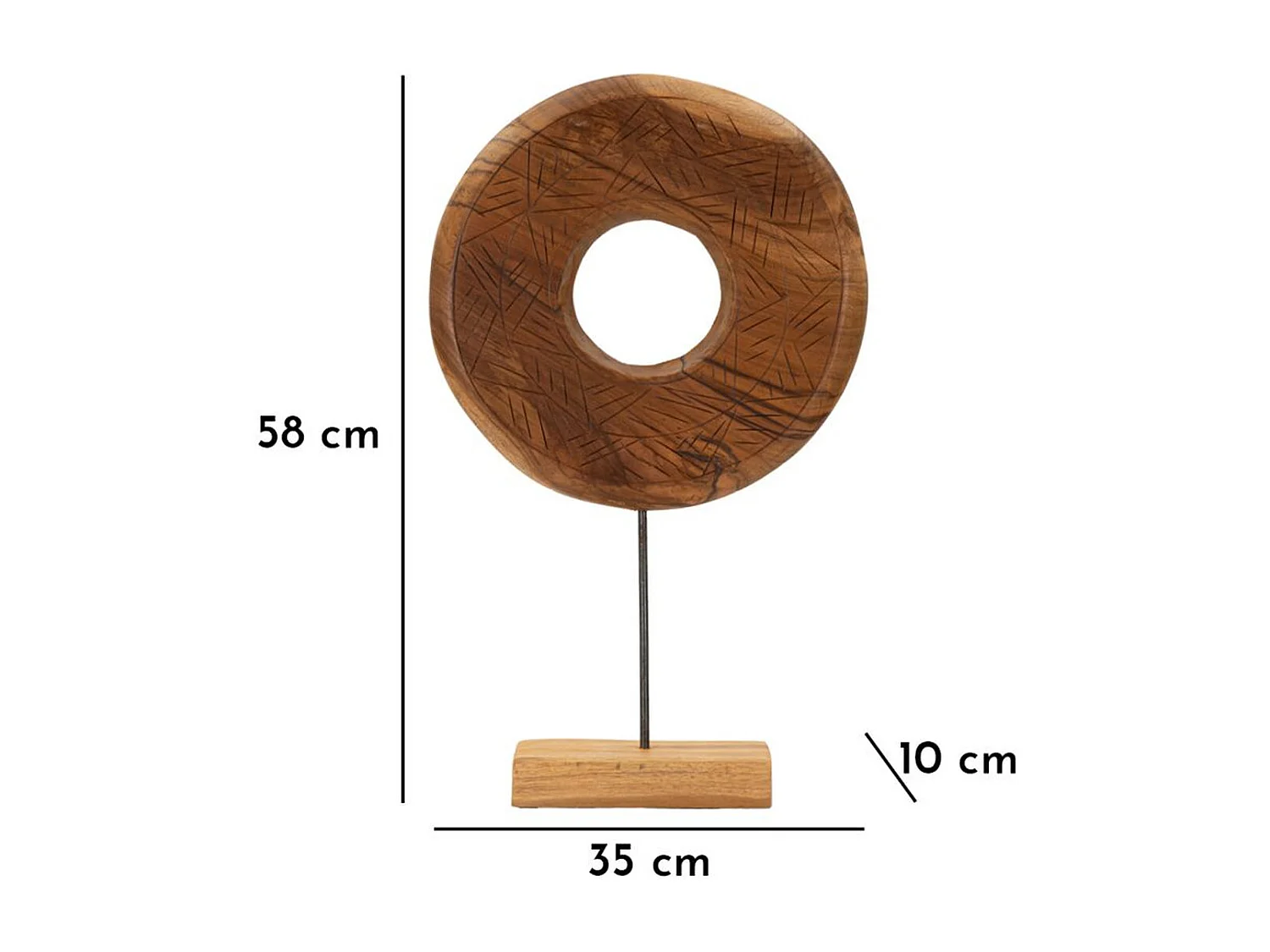 Sculpture Cercles 36, Marron, 35x10x58 cm, Seven Design