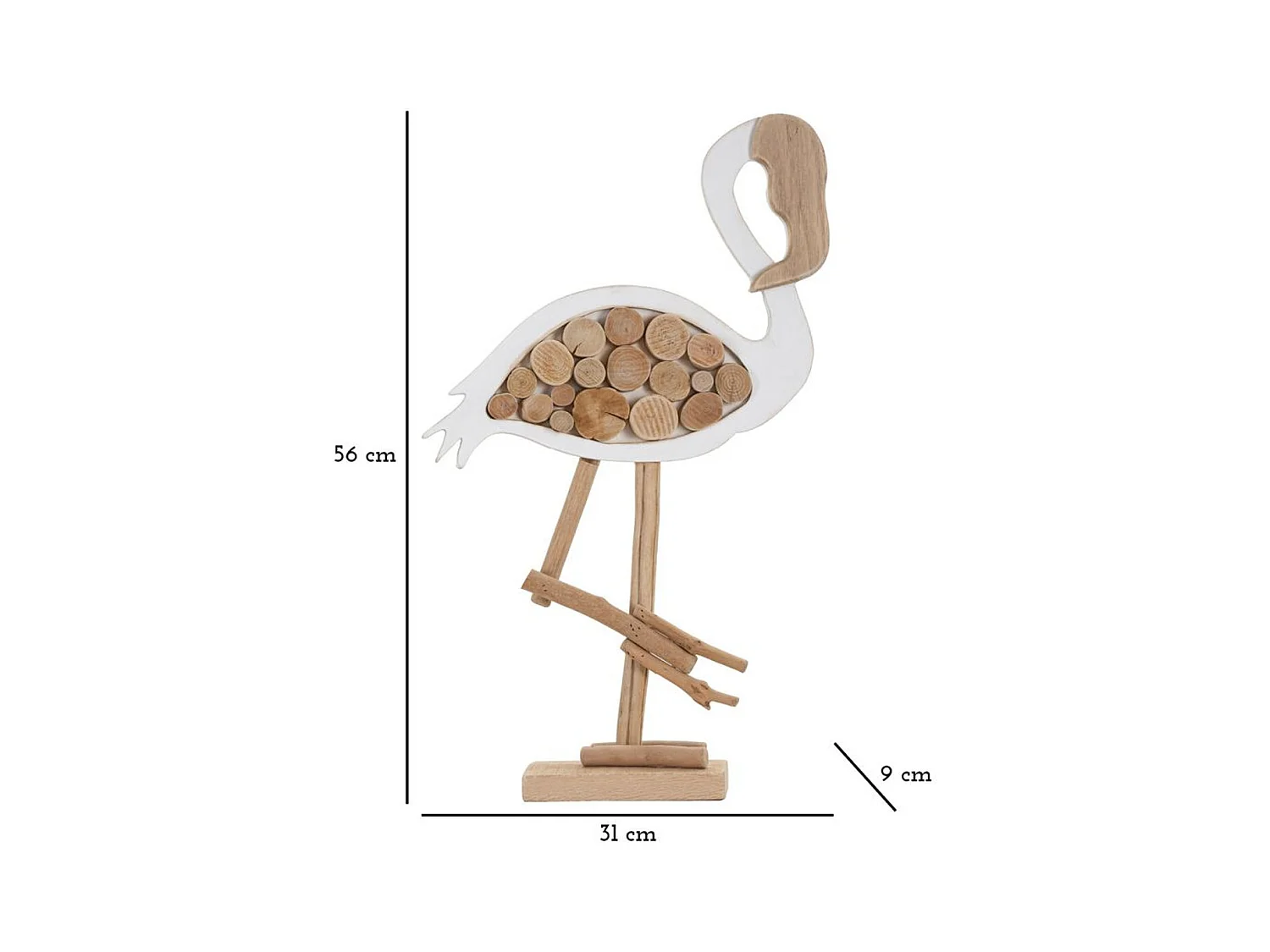 Rzeźba Flamingo, Brązowy, 31x9x56 cm, Epikasa
