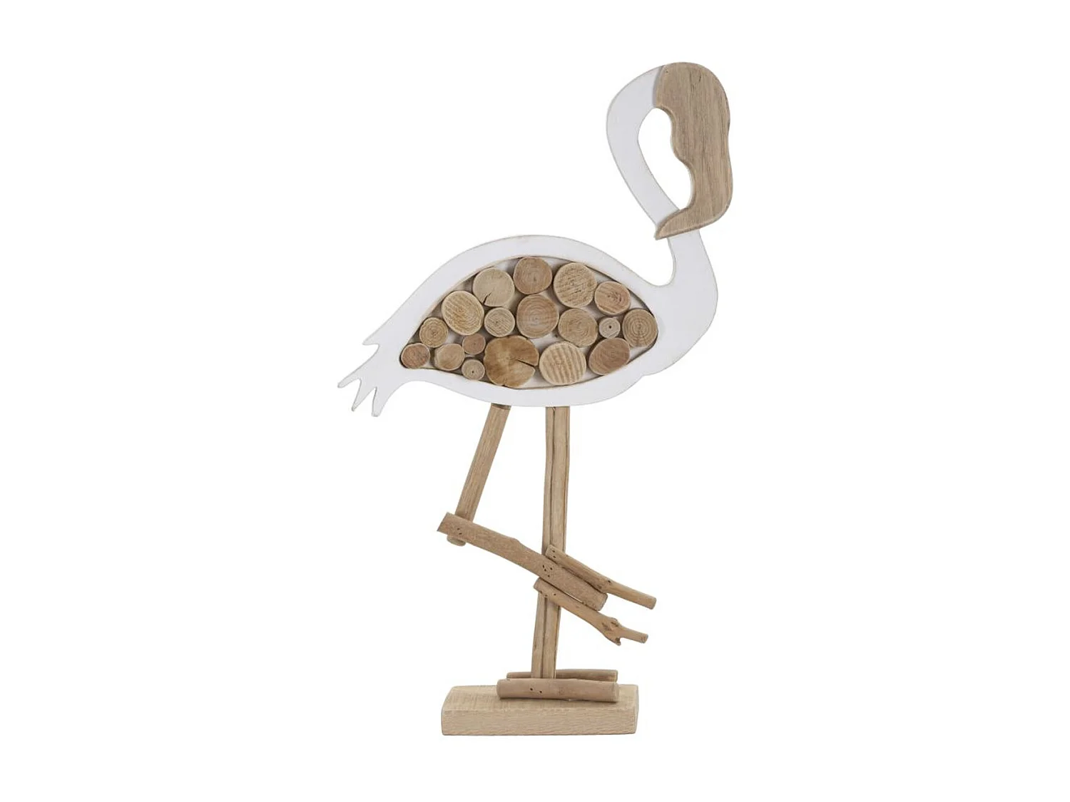 Sculpture Flamant, Marron, 31x9x56 cm, Seven Design