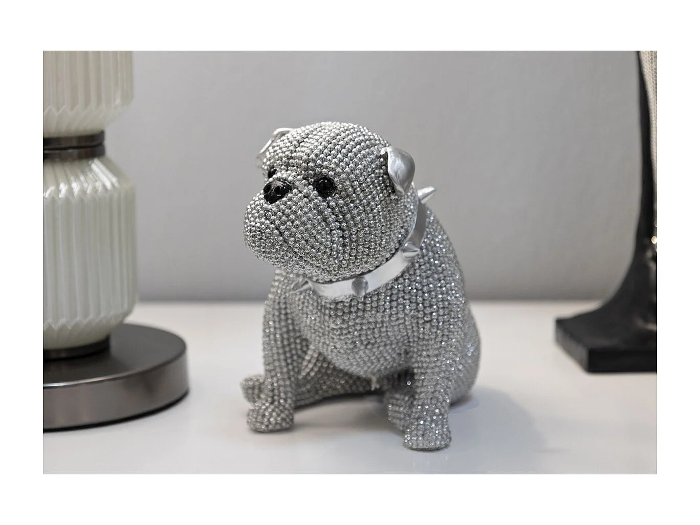 Rzeźba Pies 8, Srebrny, 17x11x14 cm, Seven Design