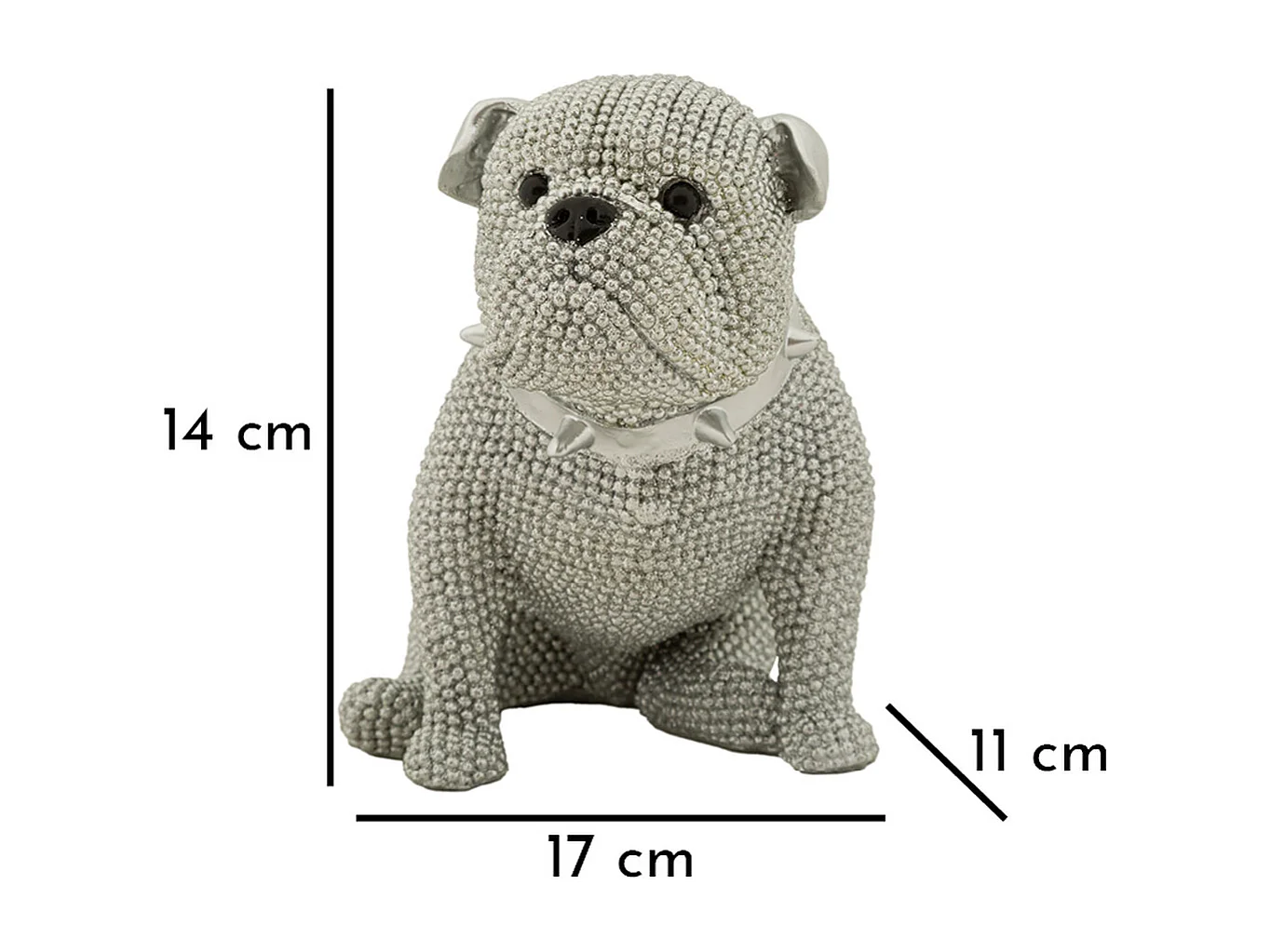 Rzeźba Pies 8, Srebrny, 17x11x14 cm, Seven Design