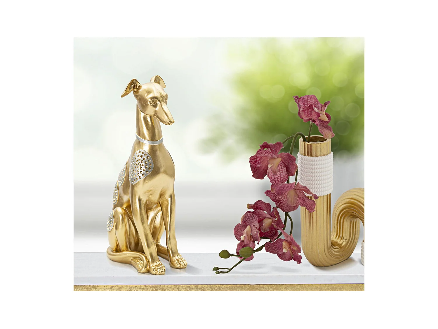 Escultura Cão 6, Ouro, 19,8x10x29 cm, Epikasa