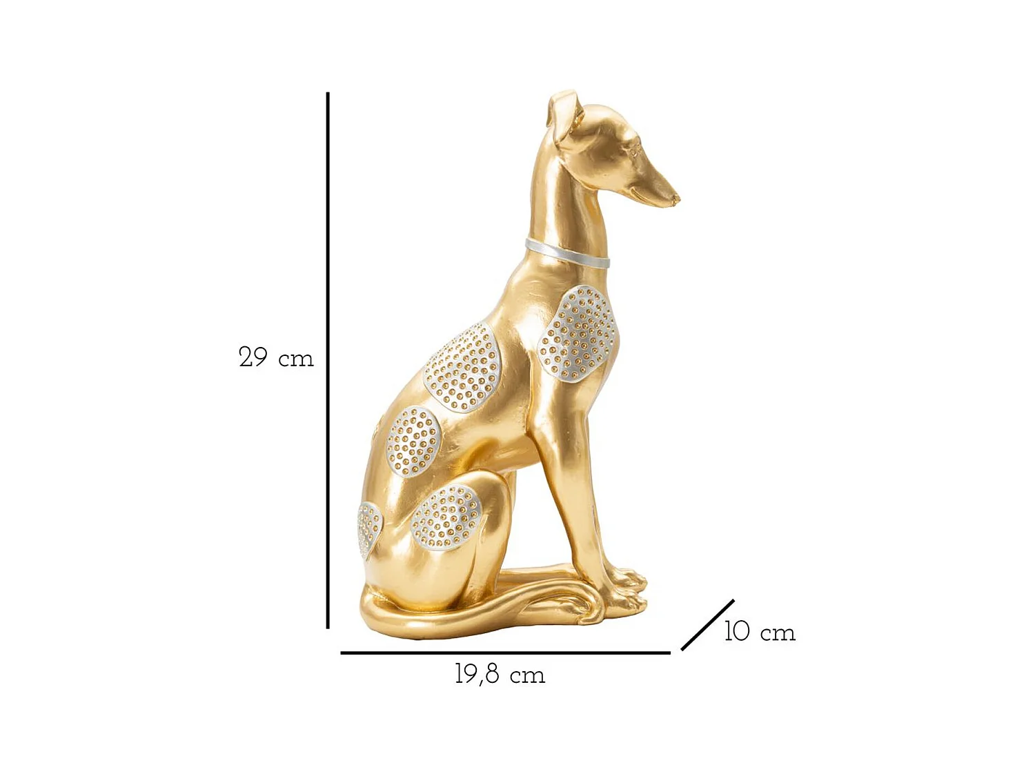 Escultura Cão 6, Ouro, 19,8x10x29 cm, Epikasa