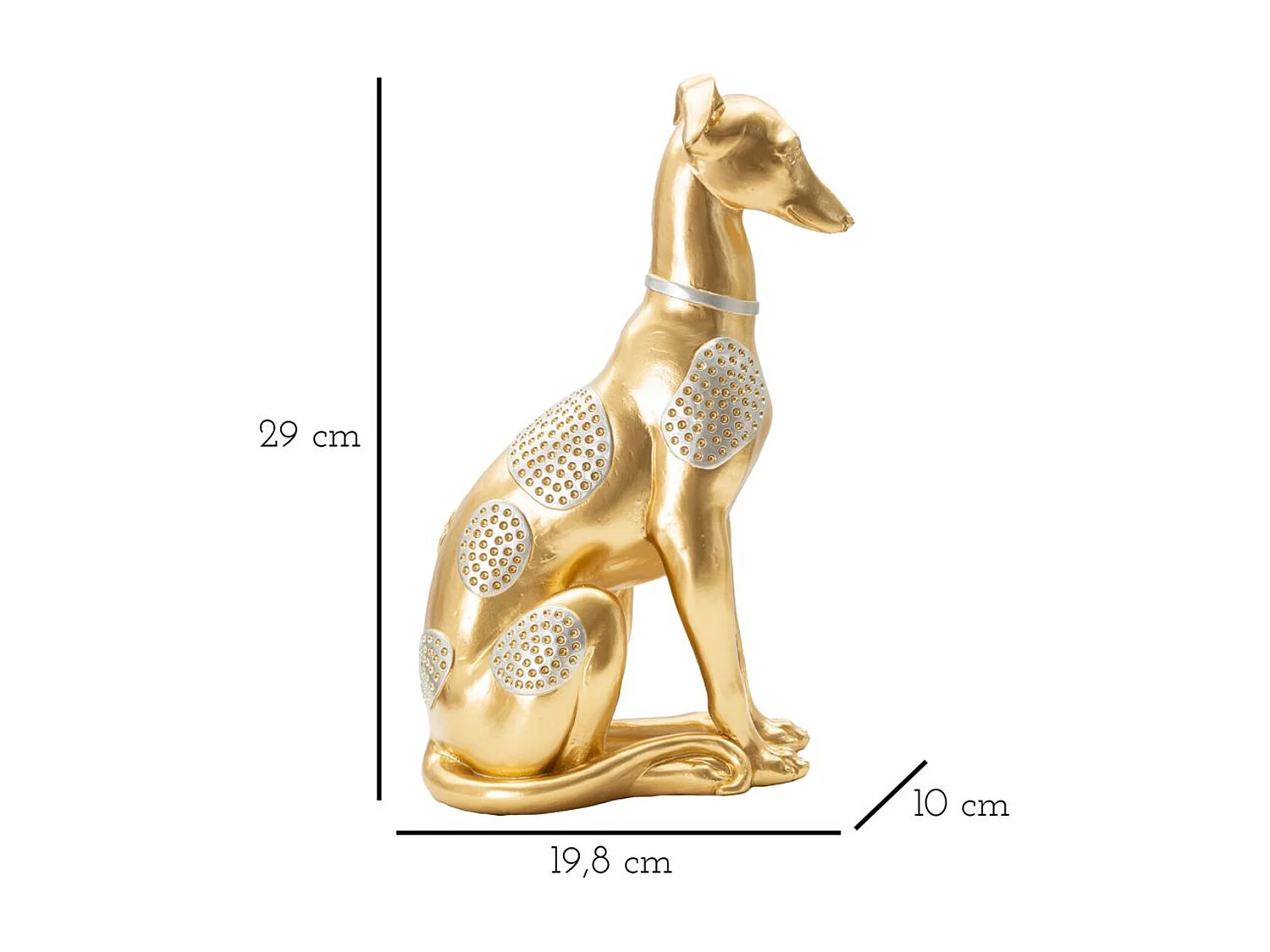 Rzeźba Pies 6, Złoto, 19,8x10x29 cm, Seven Design
