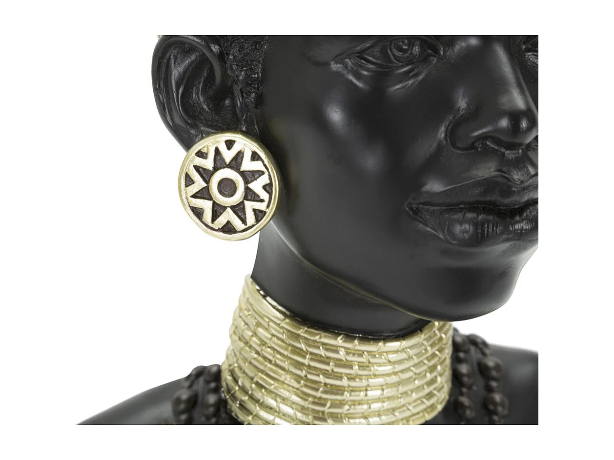 Rzeźba Afryka 7, Czarny, 23x19x38,5 cm, Seven Design