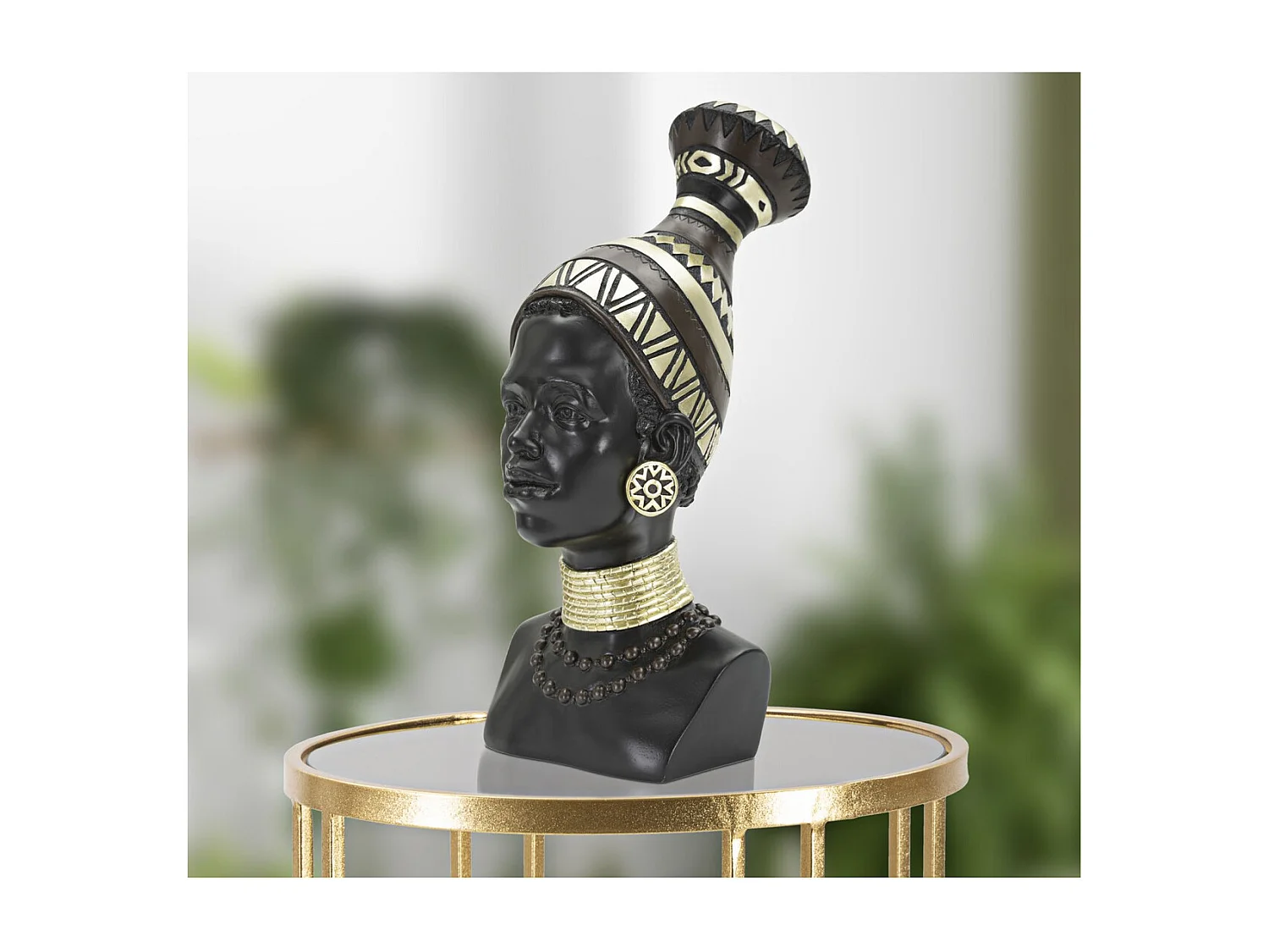 Rzeźba Afryka 7, Czarny, 23x19x38,5 cm, Seven Design