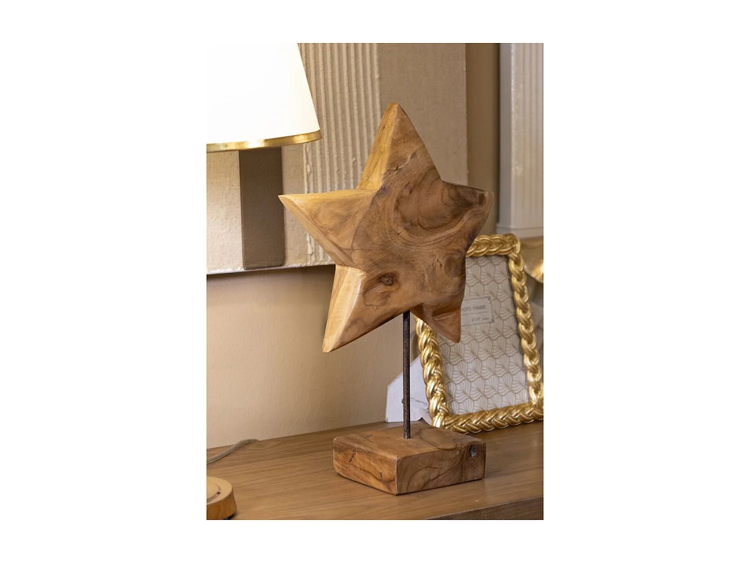 Sculpture Stella, Marron, 28x12x42 cm, Seven Design