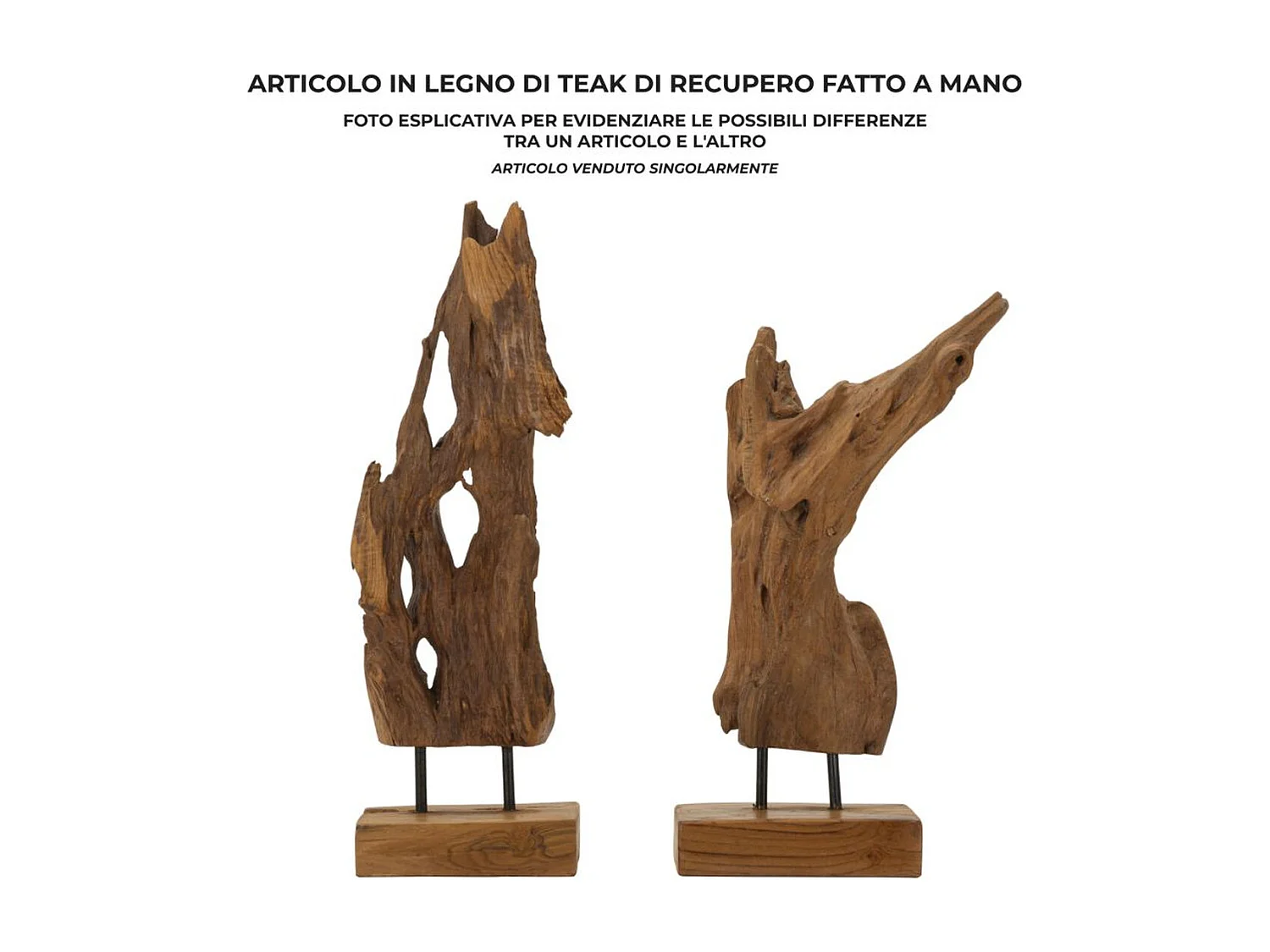 Sculpture Racine 1, Marron, 18x13x55 cm, Seven Design