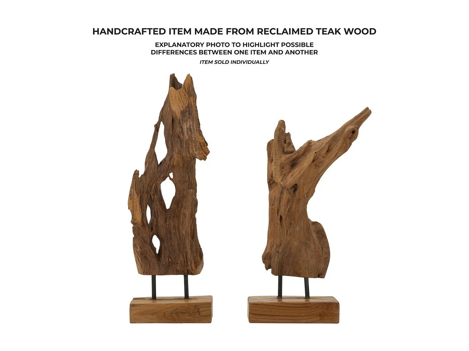 Sculpture Racine 1, Marron, 18x13x55 cm, Seven Design