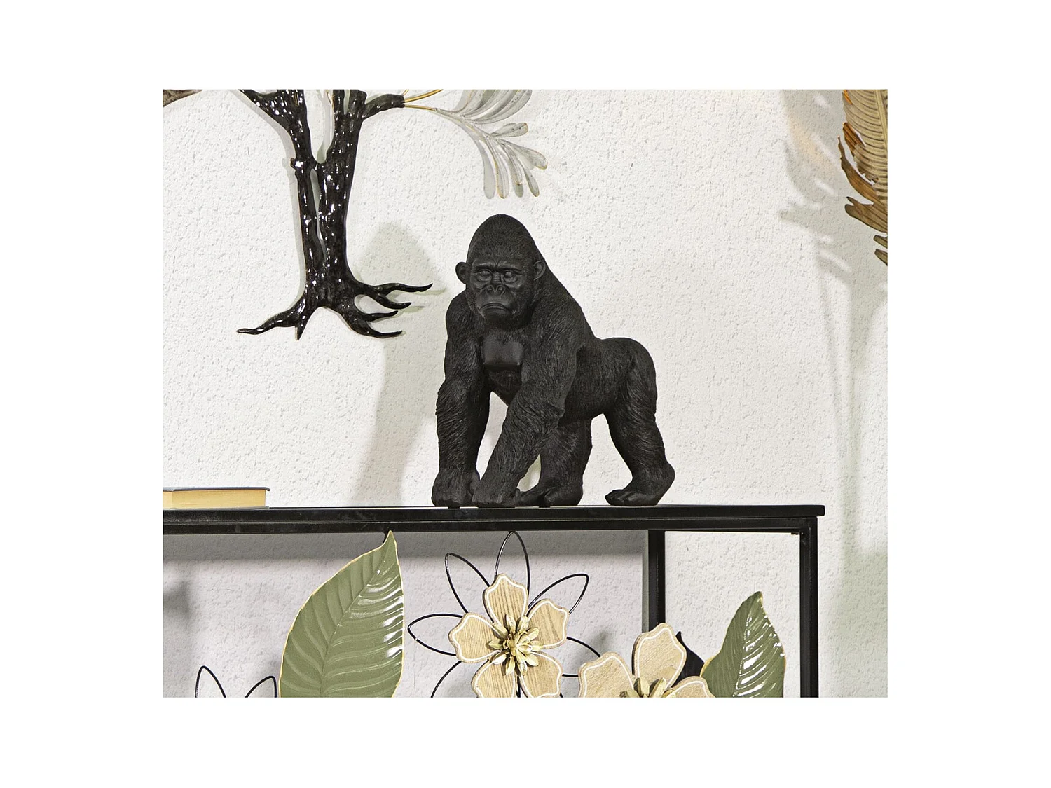 Scultura Gorilla 2, Nero, 35x21,5x37,5 cm, Epikasa