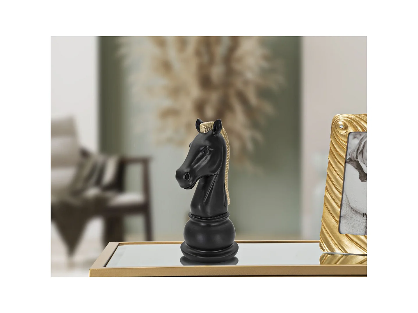 Rzeźba Szachy 15, Czarny, 10,5x8,5x19 cm, Epikasa