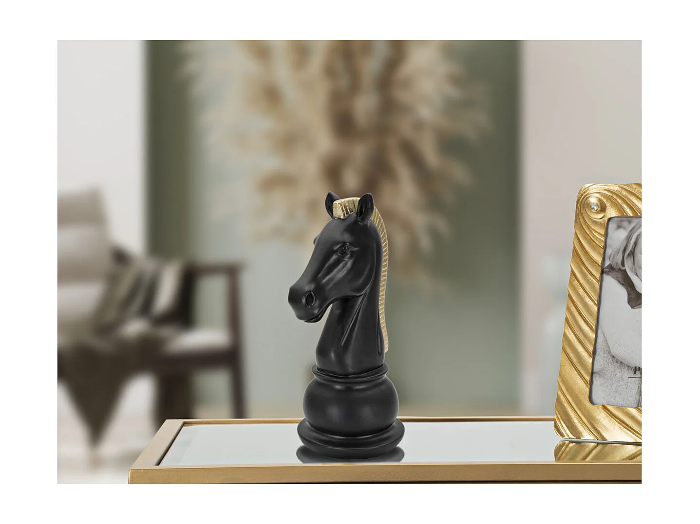 Rzeźba Szachy 15, Czarny, 10,5x8,5x19 cm, Seven Design