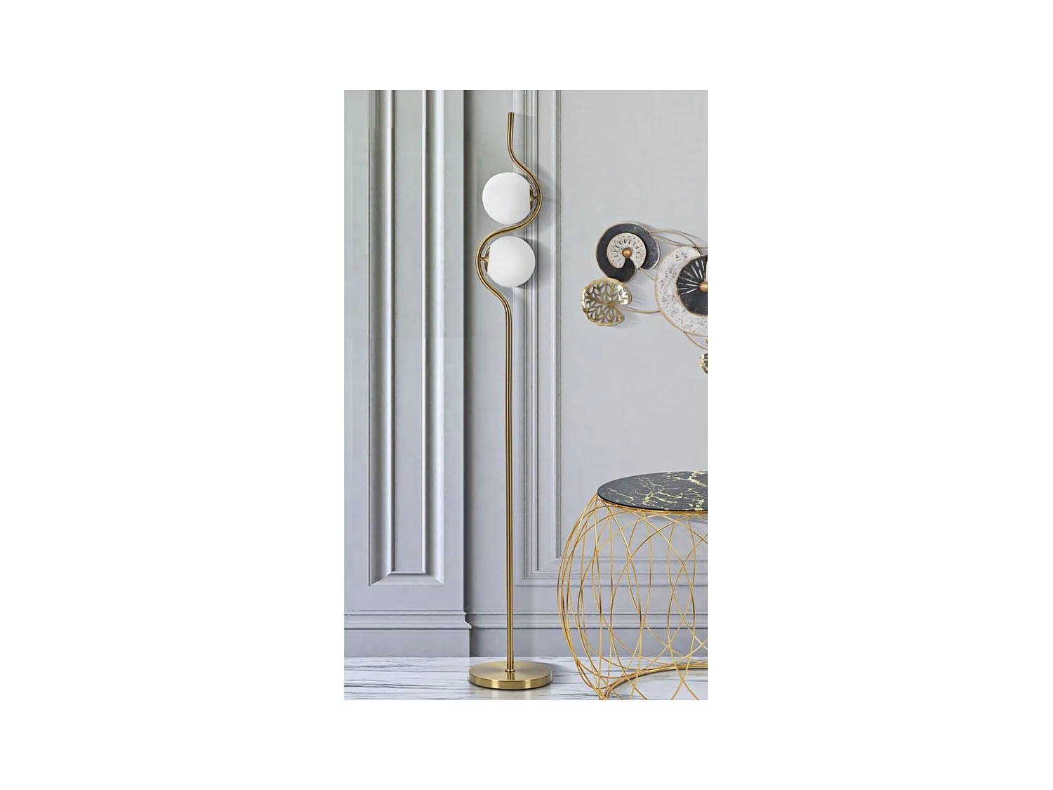 Lampa Podłogowa MF205, Złoto, 25x25x168 cm, Epikasa