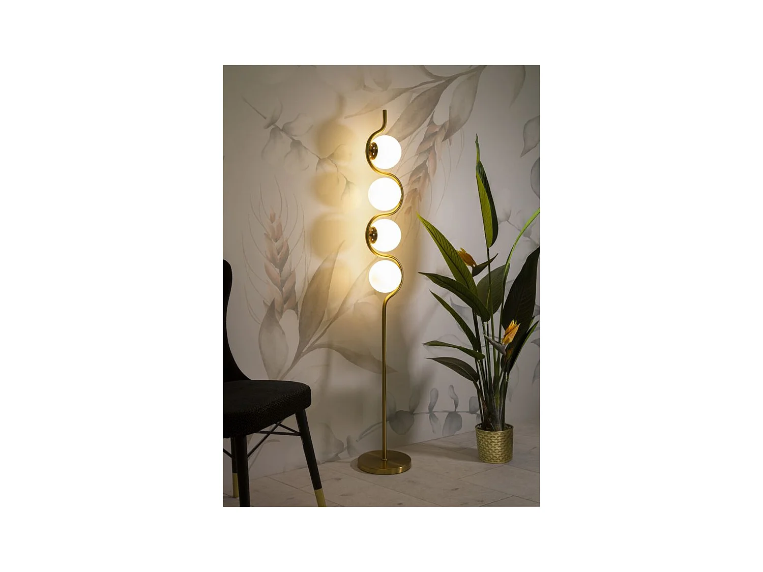 Lampadaire MF203, Or, 25x25x165 cm, Seven Design