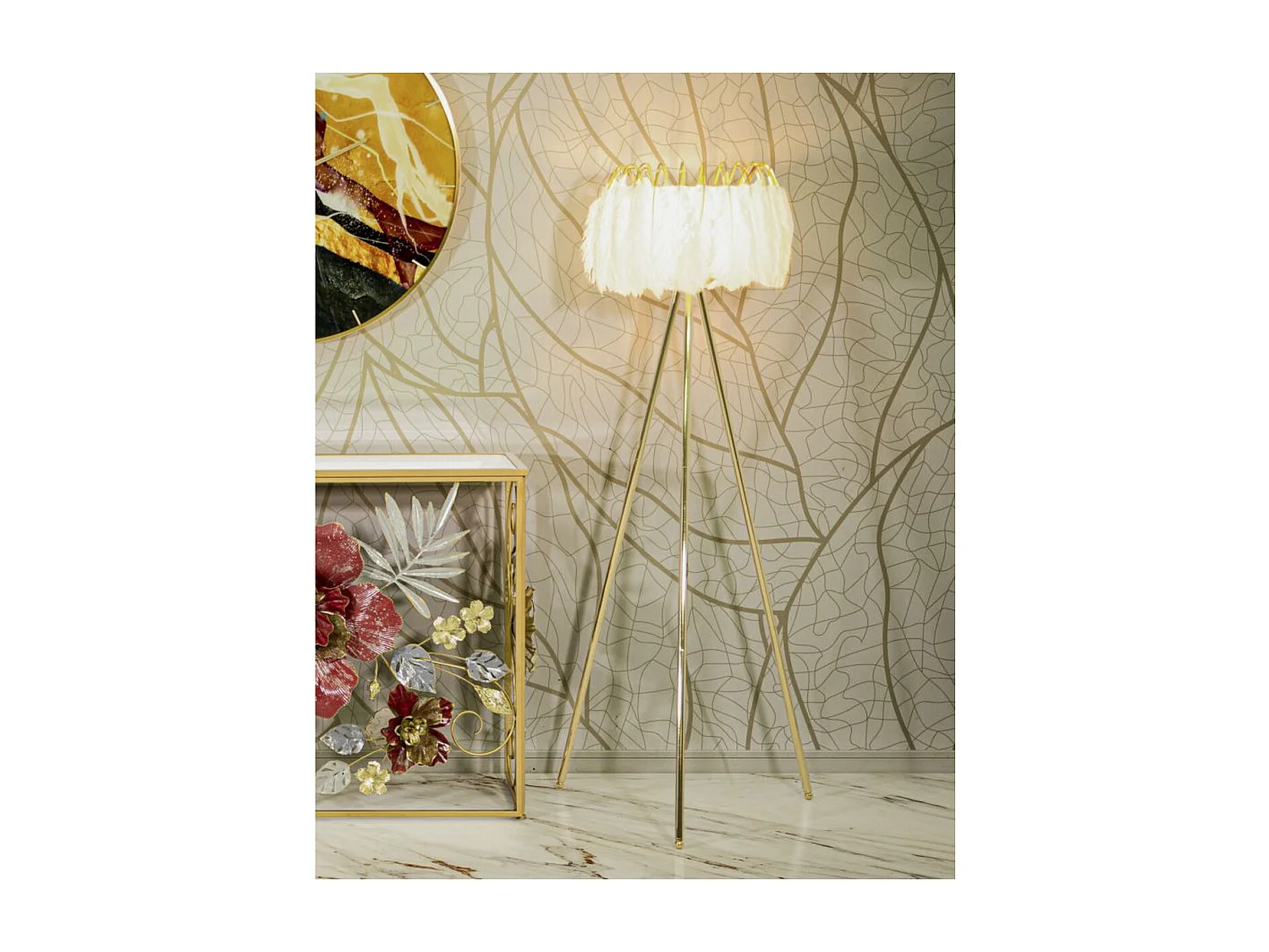 Lampa Podłogowa MF184, Biały, 46x46x147 cm, Seven Design