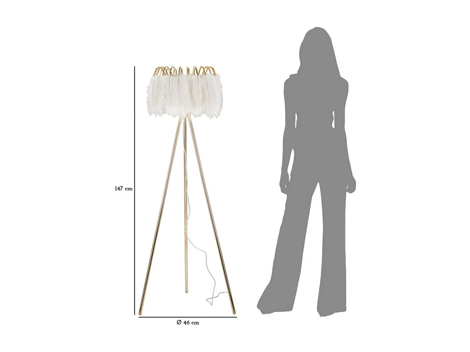 Lampa Podłogowa MF184, Biały, 46x46x147 cm, Seven Design