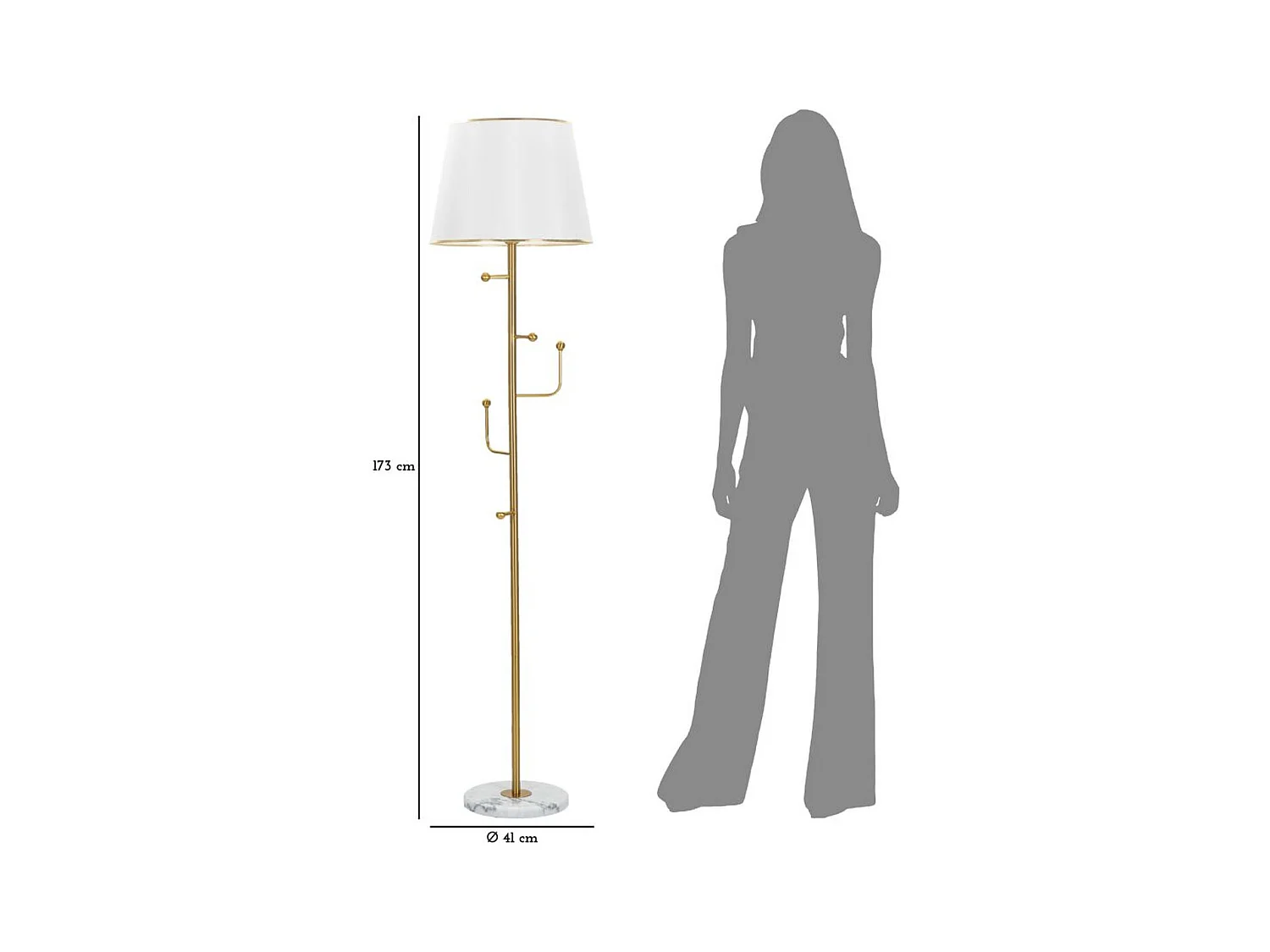 Staande Lamp MF191, Goud, 41x41x173 cm, Epikasa