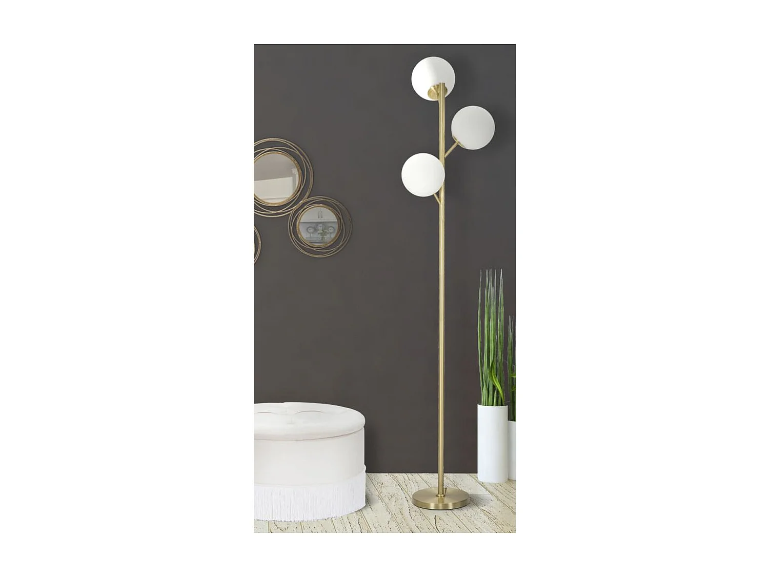 Staande Lamp MF201, Goud, 36x36x190 cm, Seven Design