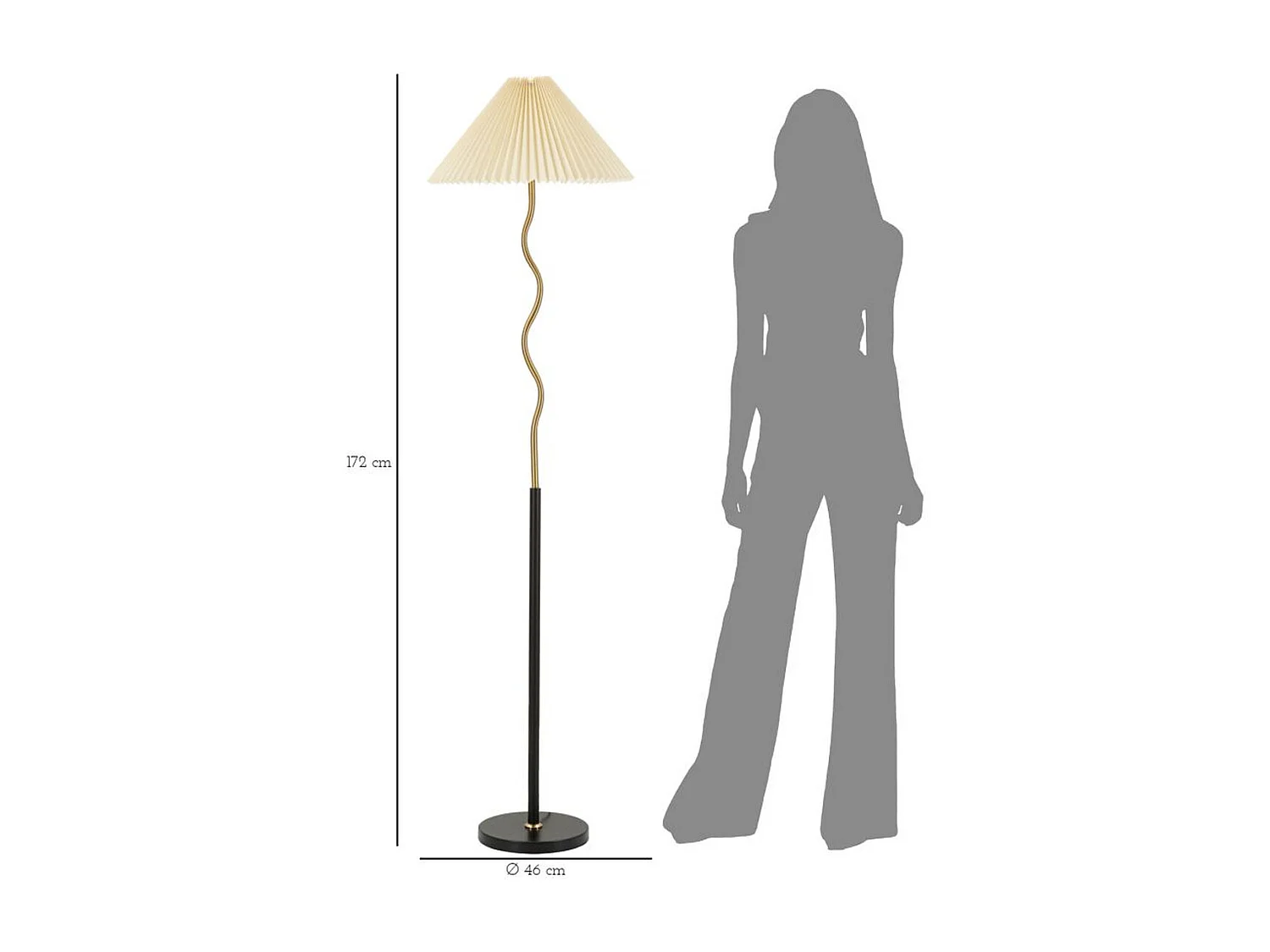 Lampa Podłogowa MF184, Złoto, 46x46x172 cm, Seven Design