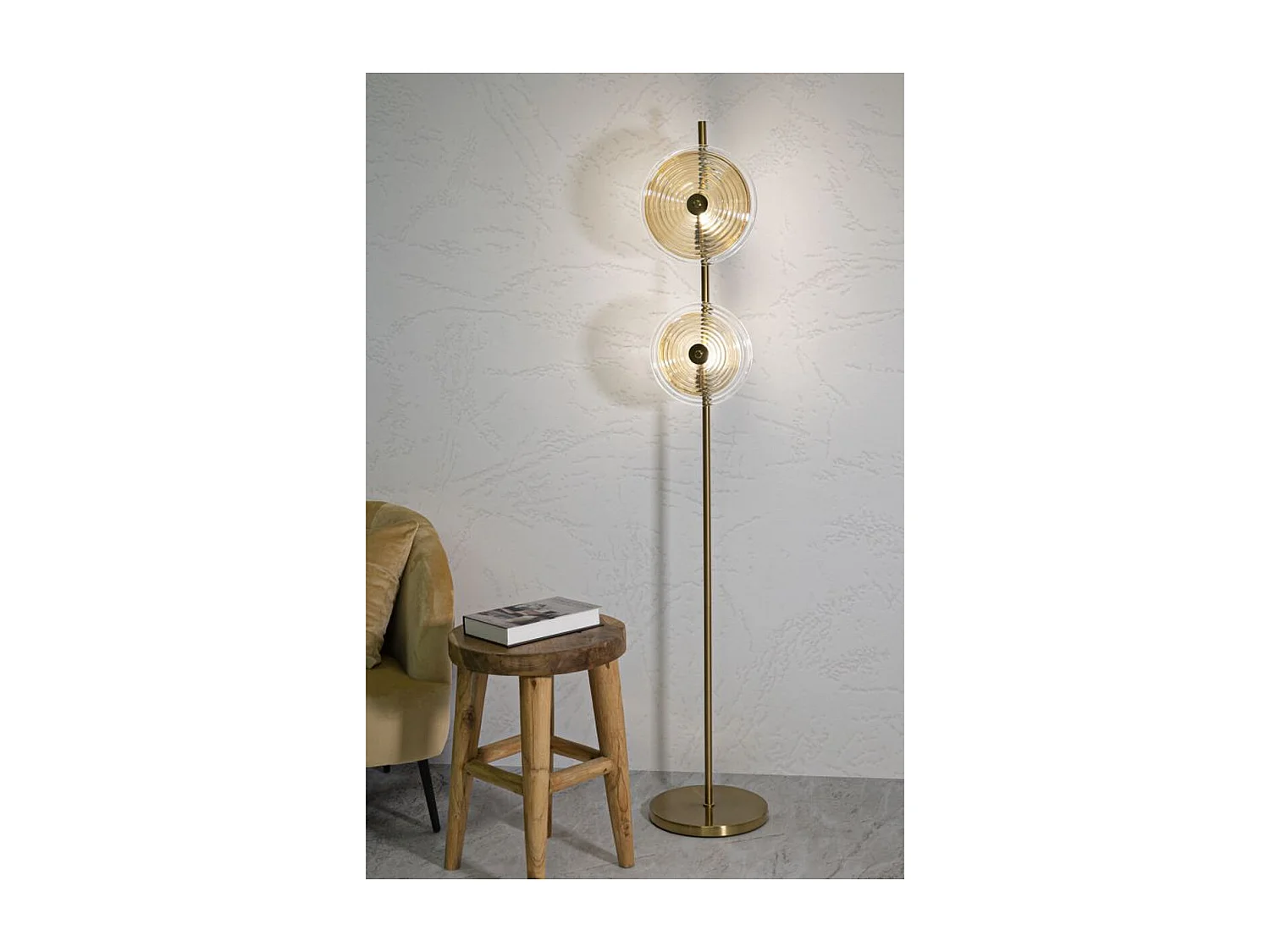 Staande Lamp MF215, Goud, 30x30x170 cm, Epikasa