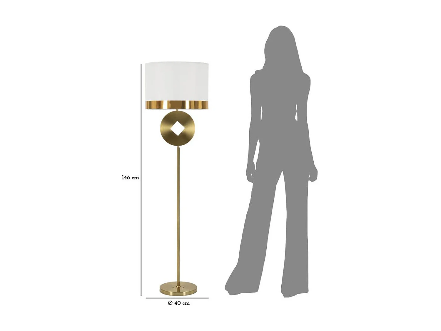 Lampa Podłogowa MF195, Biały, 40x40x151 cm, Seven Design