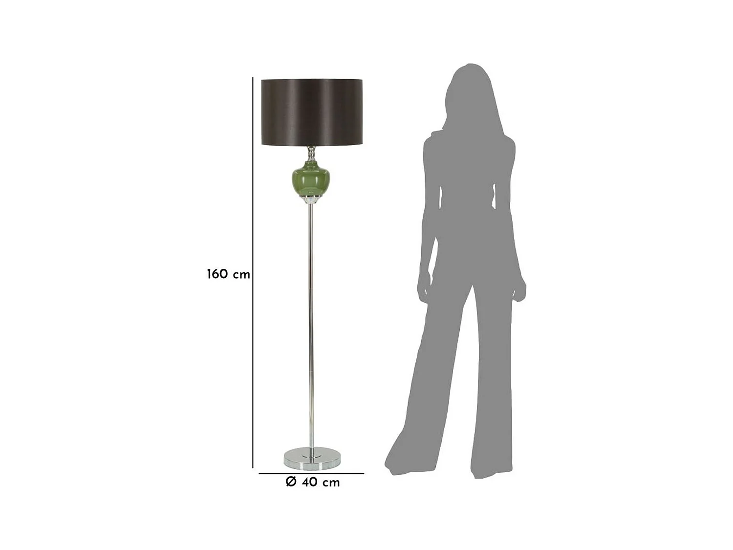 Candeeiro de Pé MF218, Verde, 40x40x160 cm, Epikasa