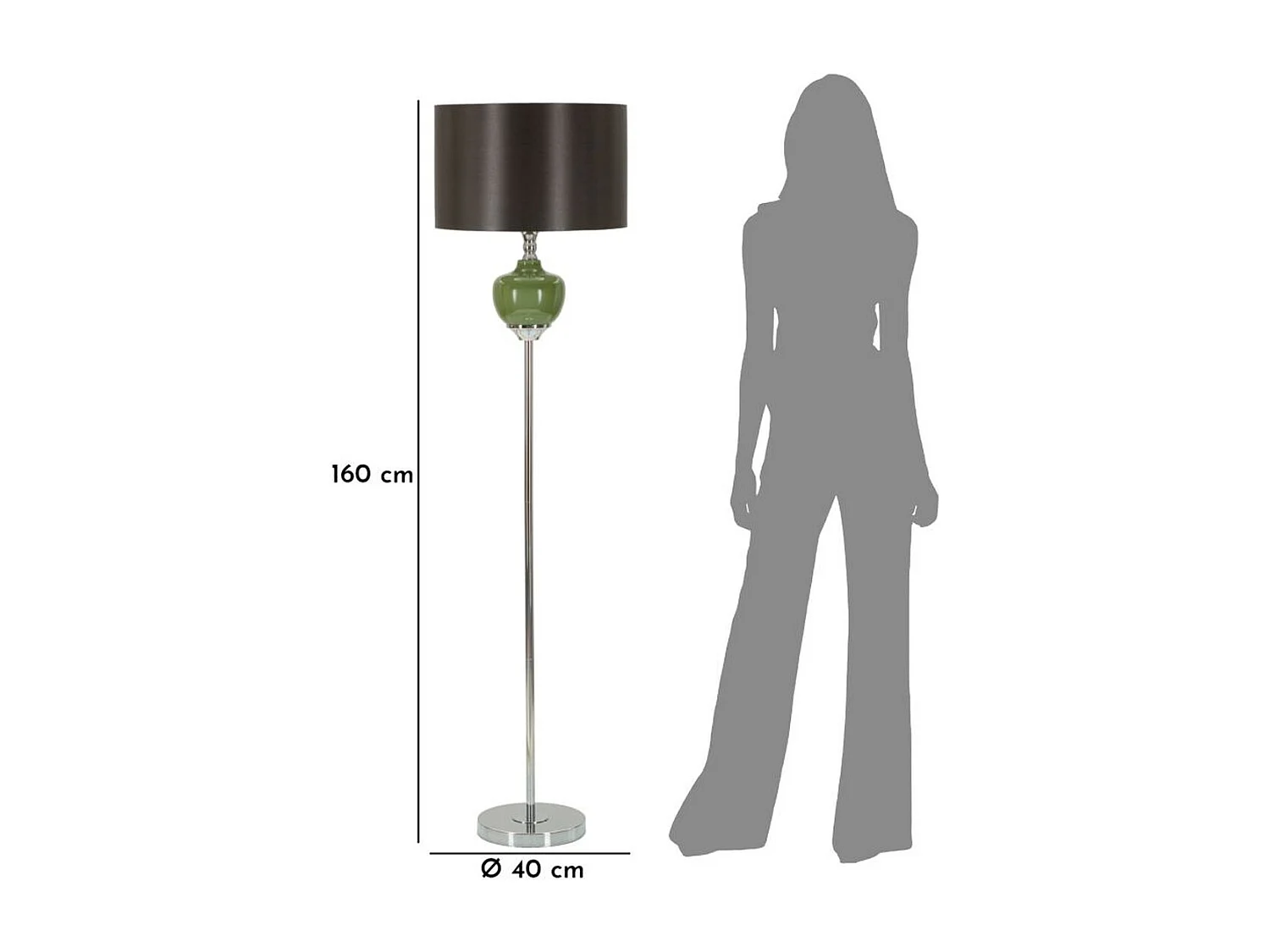Lampadaire MF218, Vert, 40x40x160 cm, Seven Design