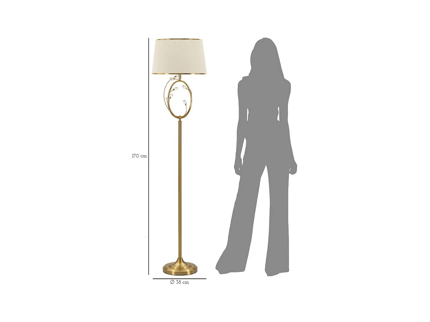 Candeeiro de Pé MF211, Branco, 38x38x170 cm, Epikasa