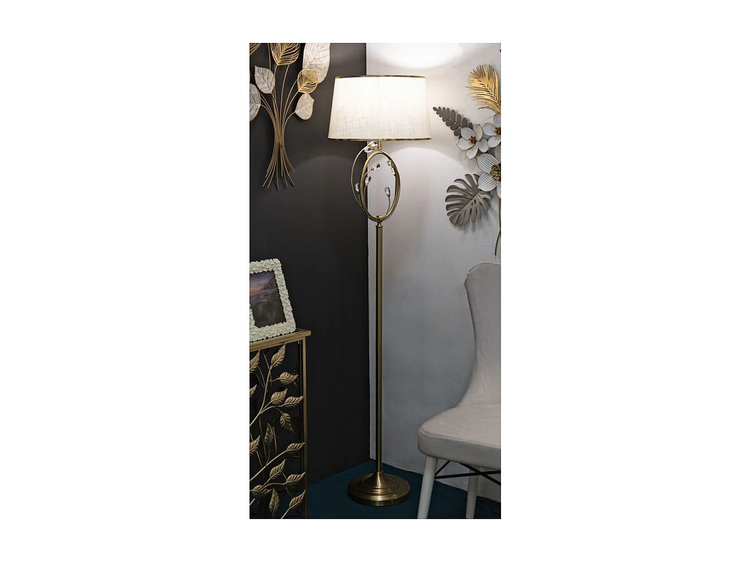 Lampadaire MF211, Blanc, 38x38x170 cm, Seven Design