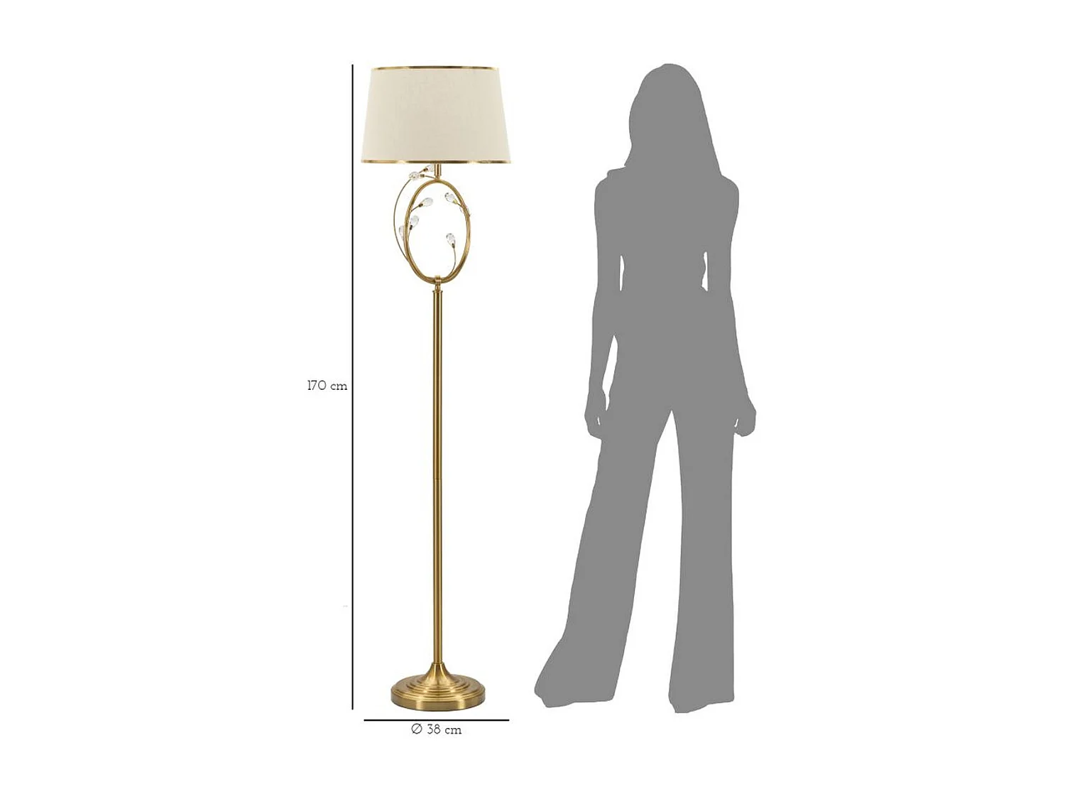 Lampadaire MF211, Blanc, 38x38x170 cm, Seven Design