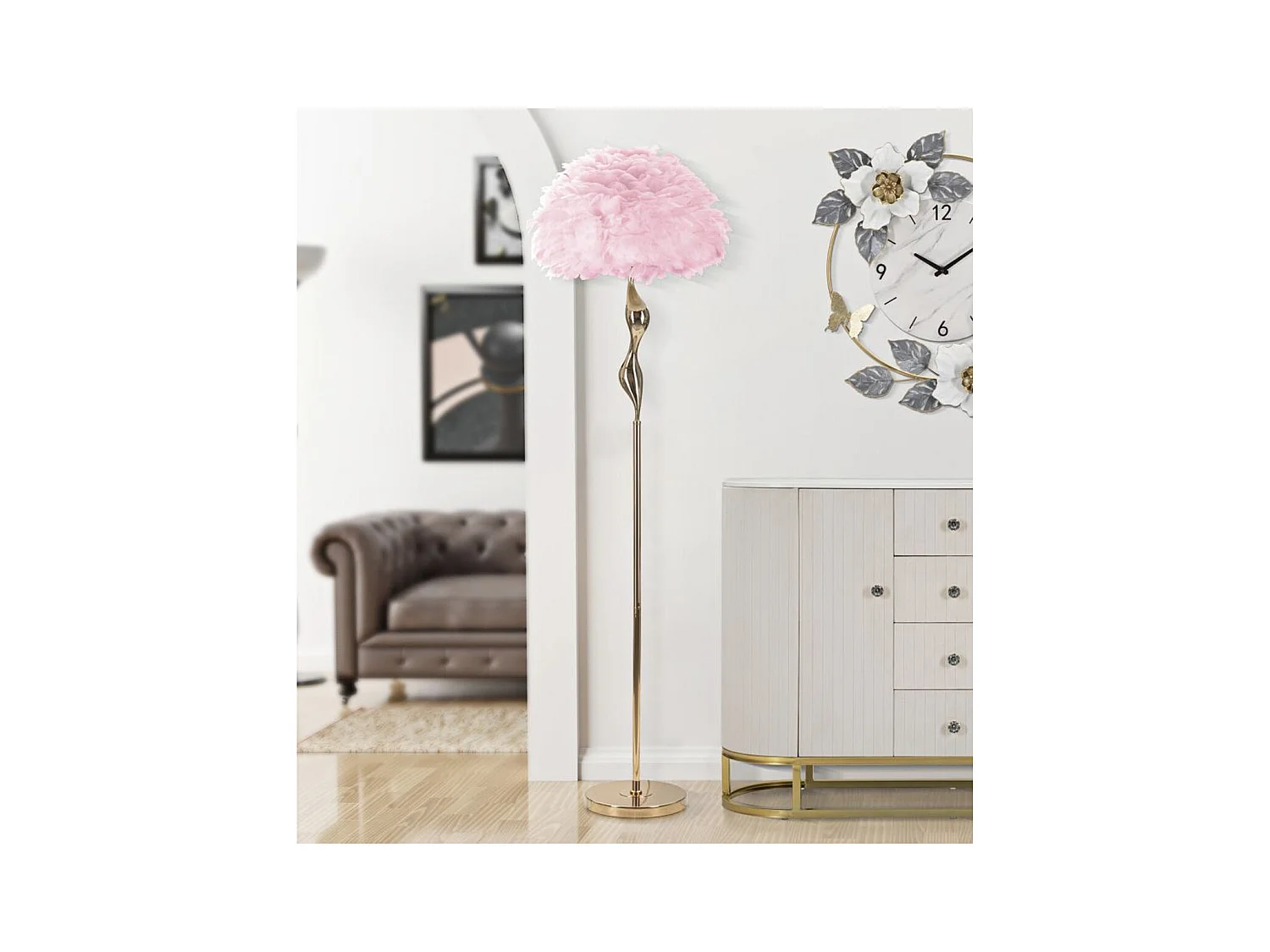 Lampada da Terra MF189, Rosa, 50x50x165 cm, Epikasa