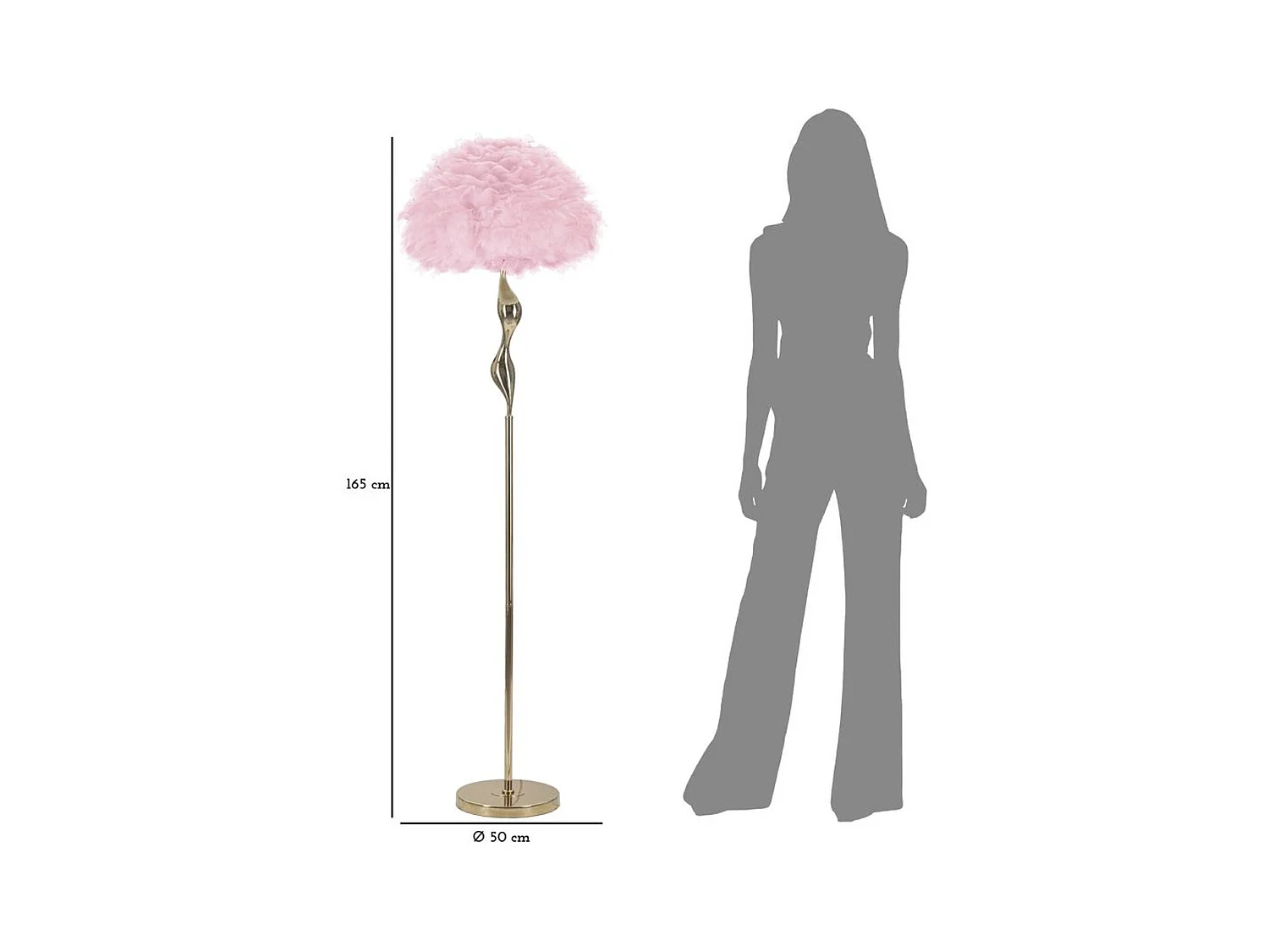 Lampada da Terra MF189, Rosa, 50x50x165 cm, Epikasa