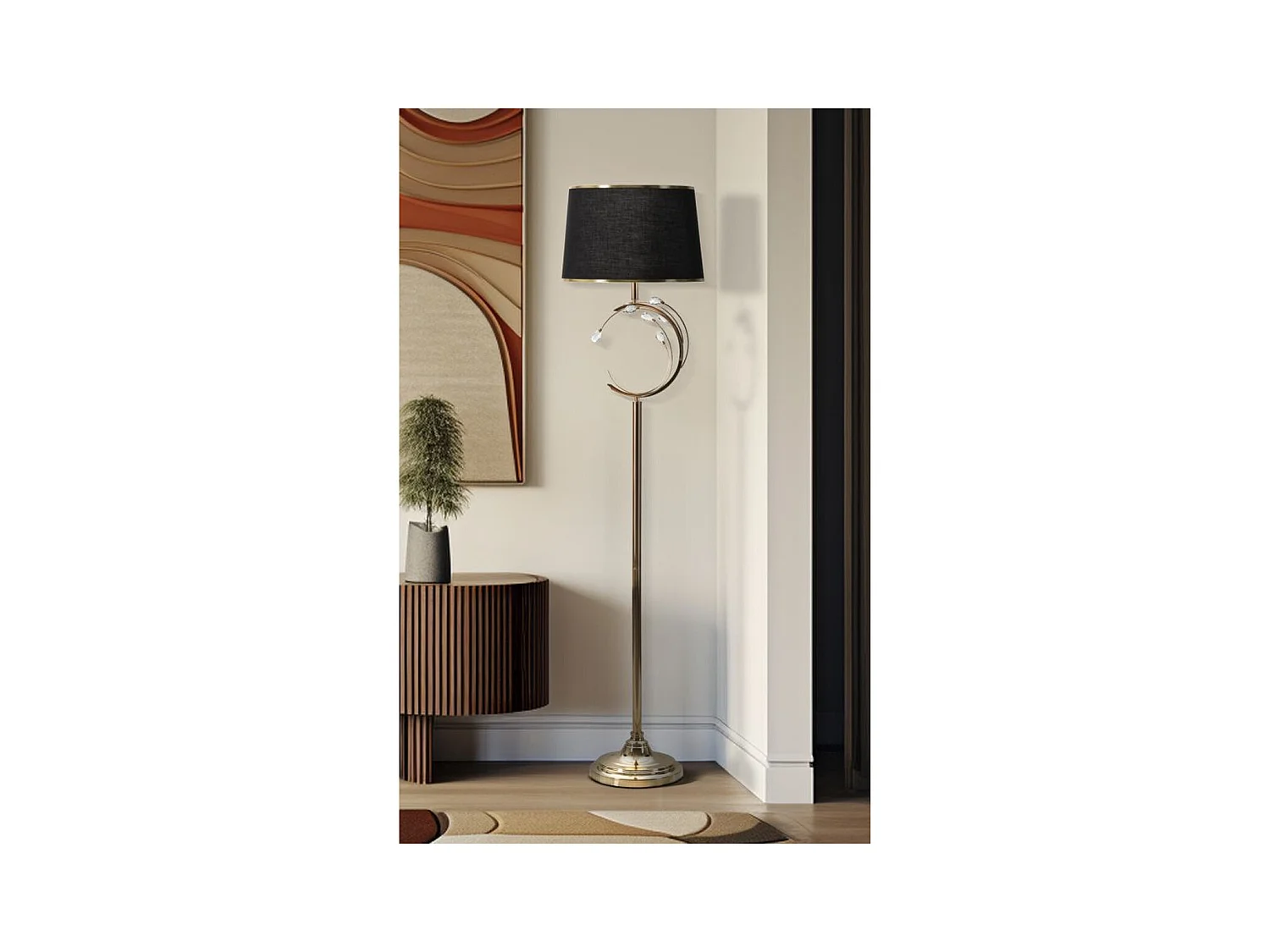 Lampa Podłogowa MF210, Czarny, 38x38x160 cm, Epikasa