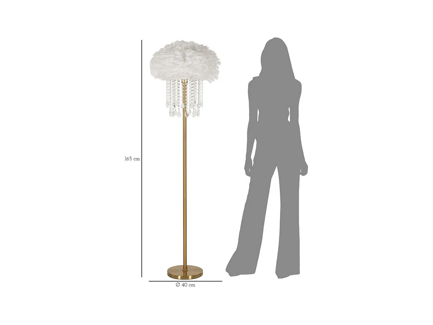 Staande Lamp MF183, Wit, 40x40x165 cm, Epikasa