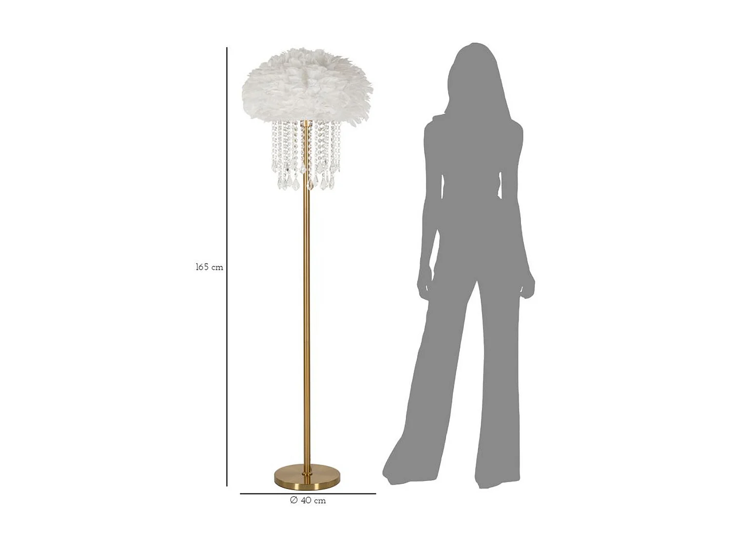 Lampada da Terra MF183, Bianco, 40x40x165 cm, Seven Design