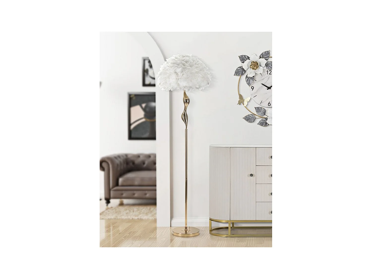 Lampa Podłogowa MF190, Biały, 50x50x165 cm, Epikasa