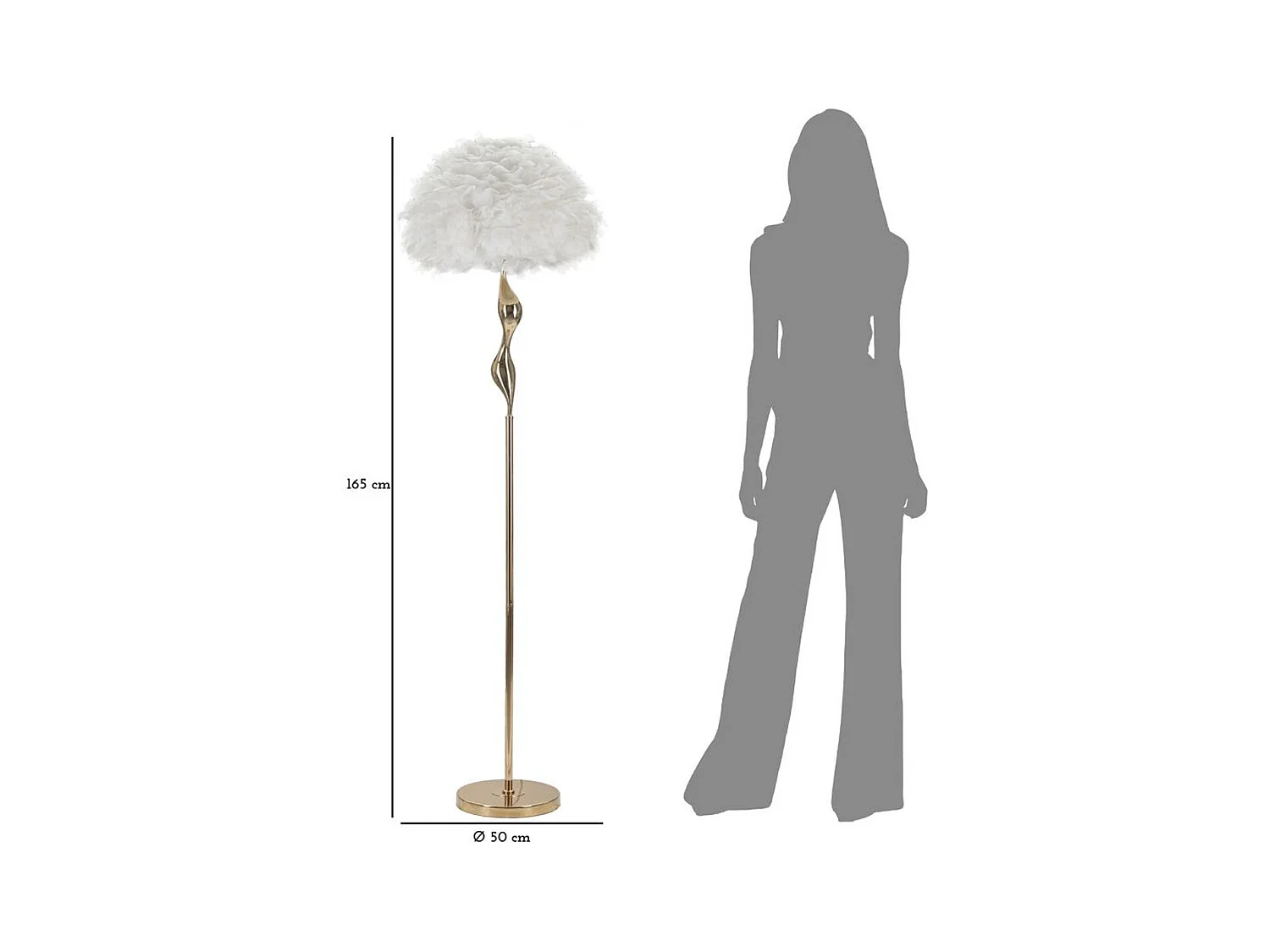 Lampa Podłogowa MF190, Biały, 50x50x165 cm, Epikasa