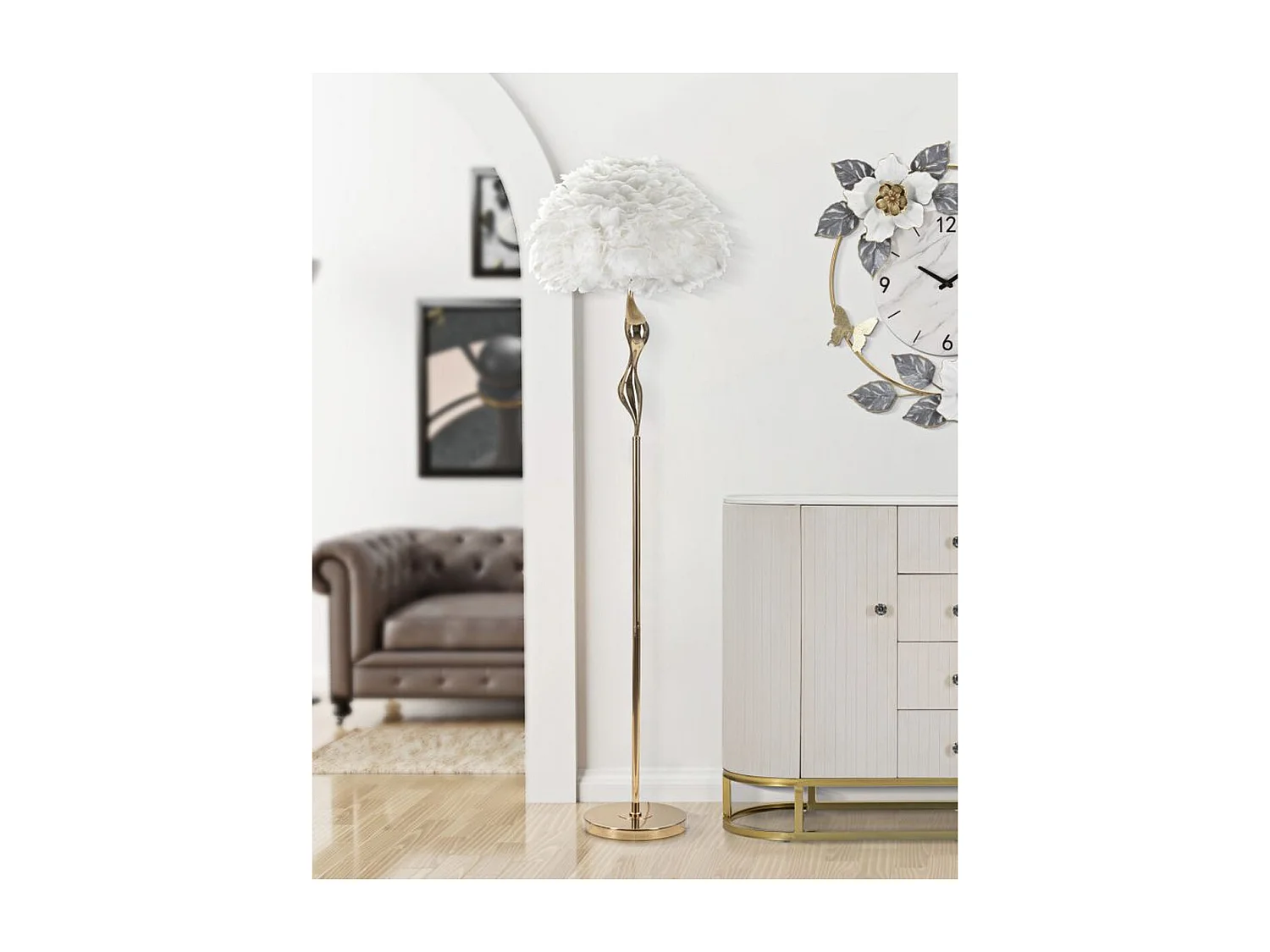 Lampa Podłogowa MF190, Biały, 50x50x165 cm, Seven Design