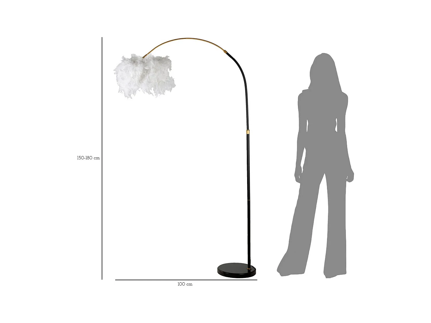 Lampa Podłogowa MF182, Czarny, 100x100x150 cm, Epikasa