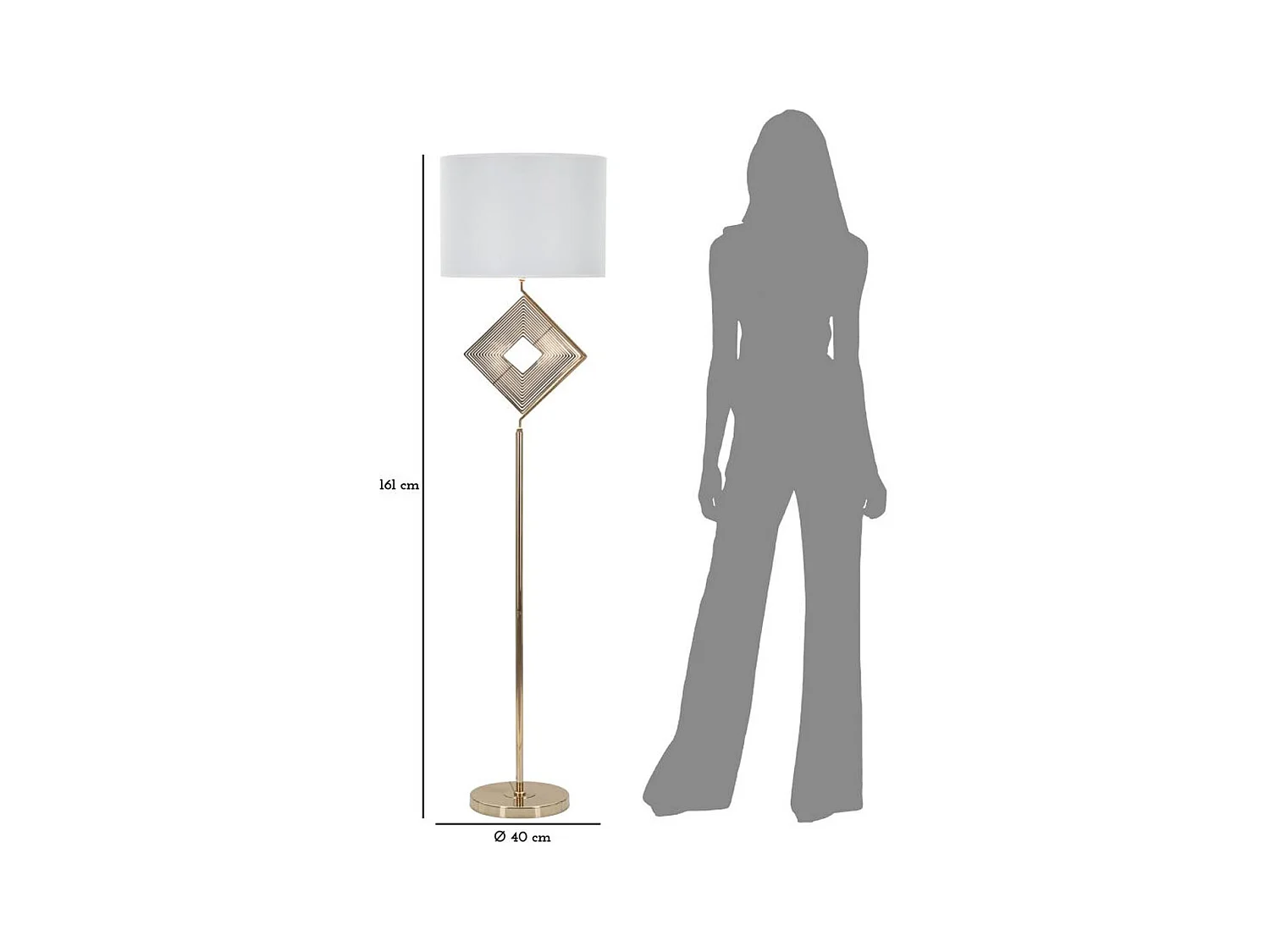 Lampa Podłogowa MF196, Biały, 40x40x161 cm, Epikasa