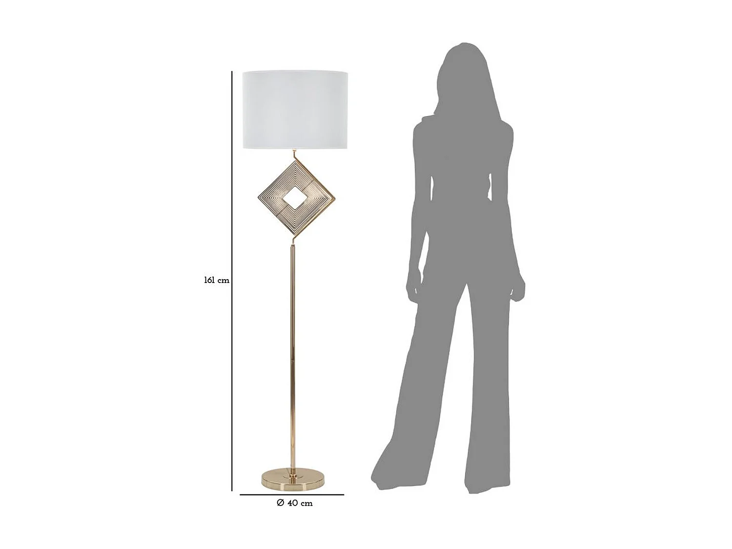 Lampa Podłogowa MF196, Biały, 40x40x161 cm, Seven Design