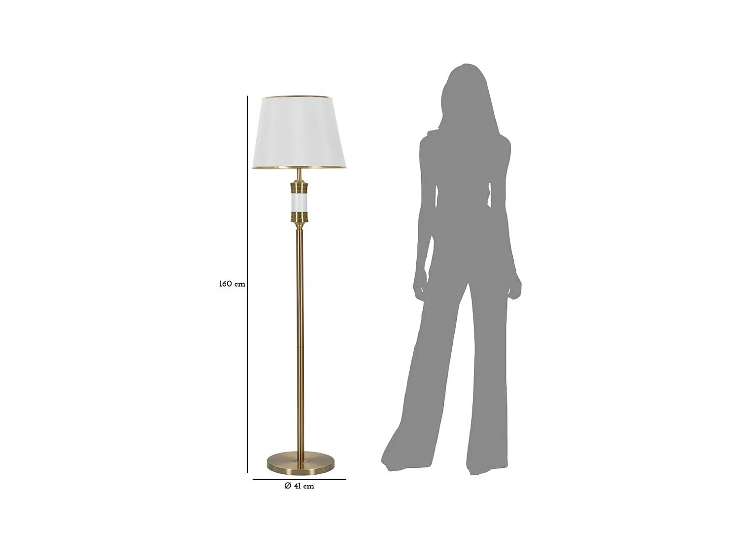 Lampada da Terra MF194, Bianco, 41x41x160 cm, Epikasa