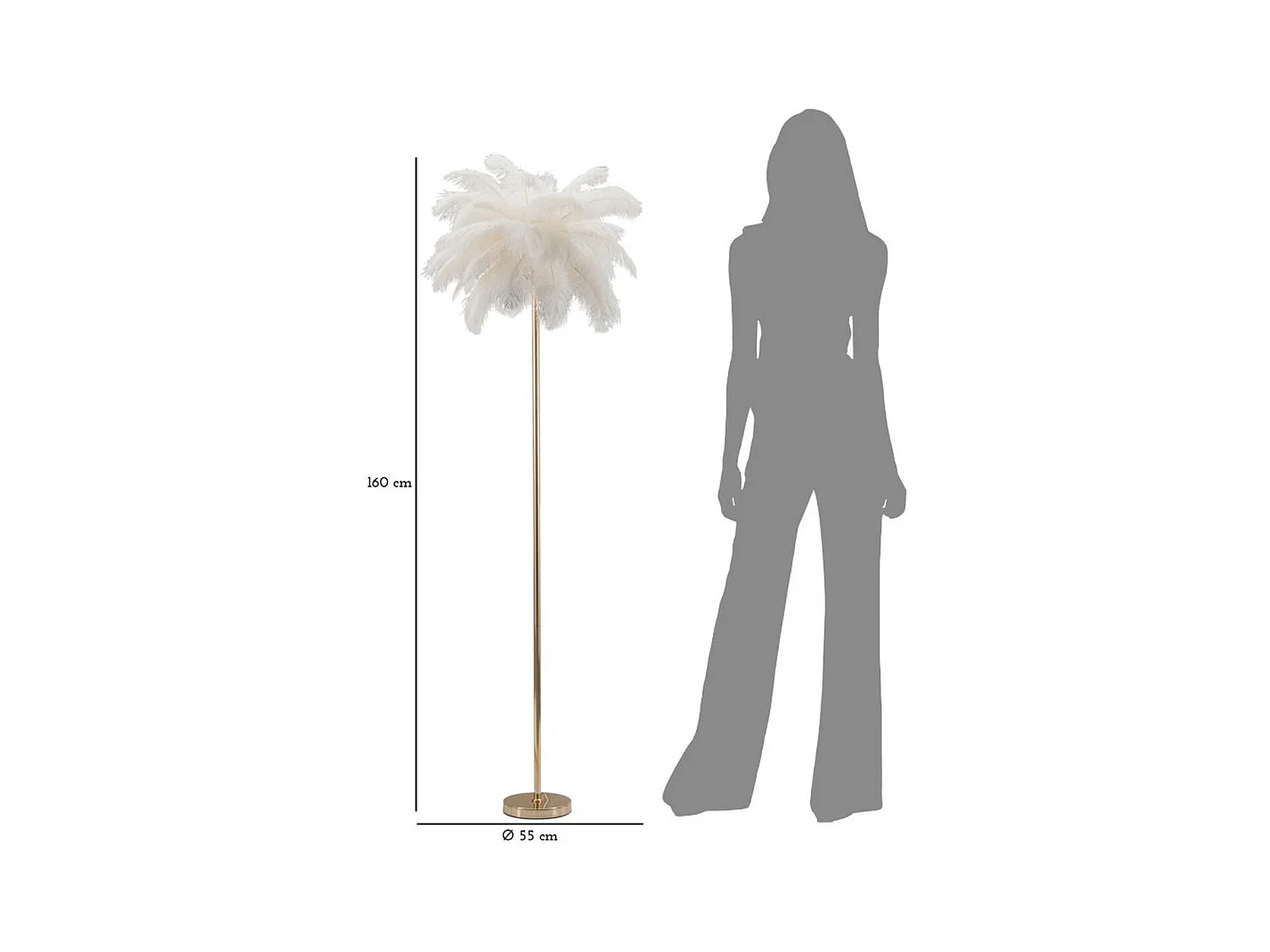Lampadaire Plumes 9, Blanc, 55x55x160 cm, Epikasa