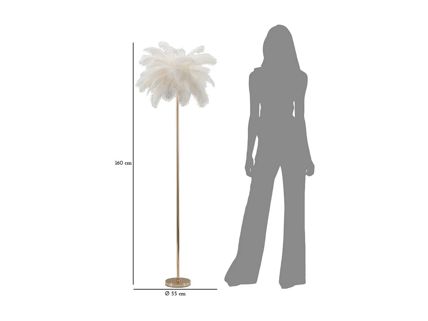 Lampa Podłogowa Pióra 9, Biały, 55x55x160 cm, Seven Design