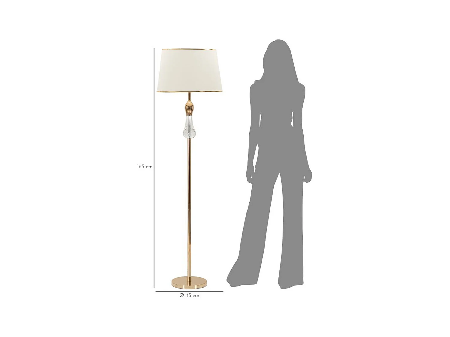 Staande Lamp MF209, Goud, 45x45x165 cm, Epikasa