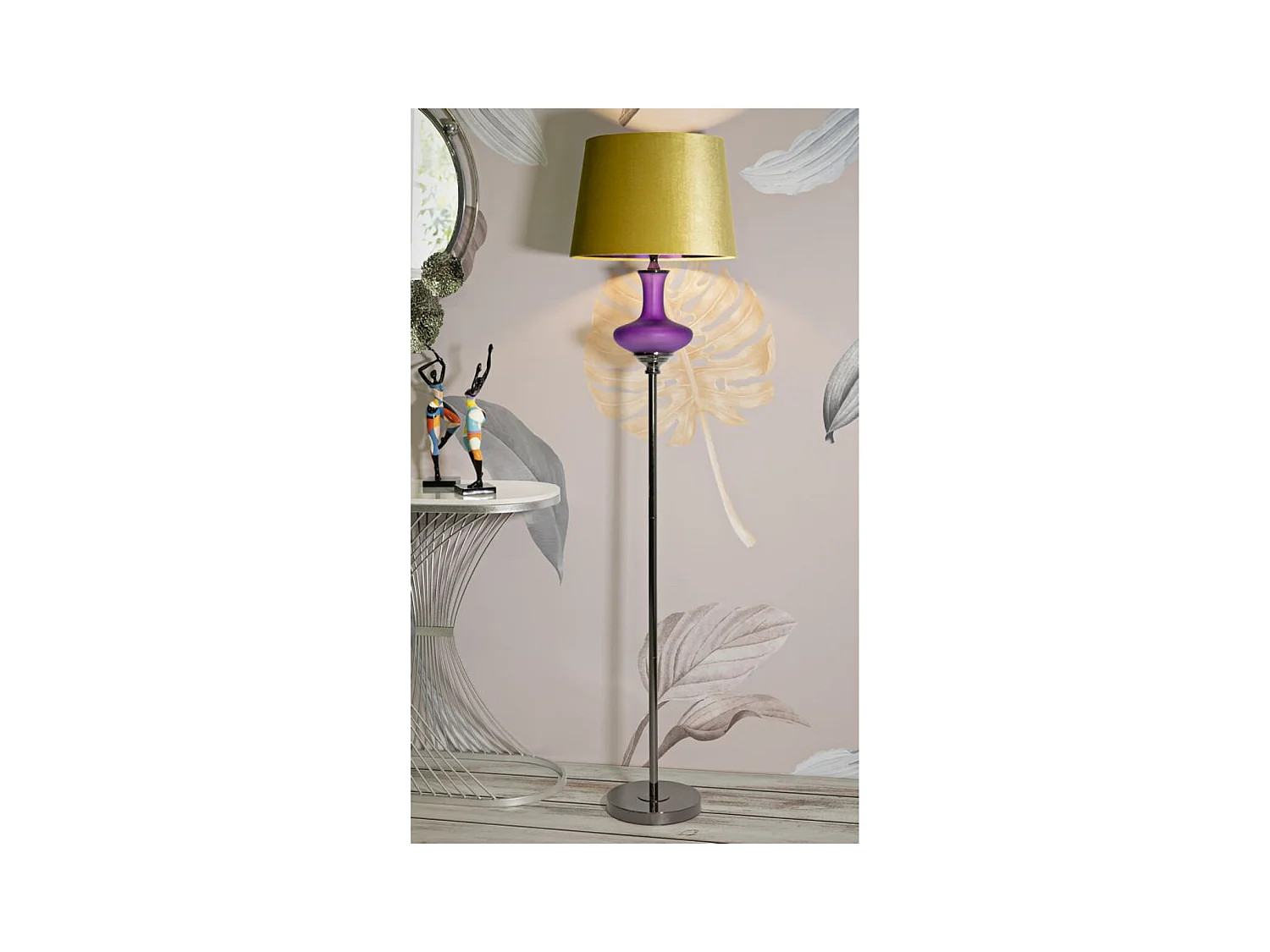 Candeeiro de Pé MF217, Ouro, 40x40x167 cm, Epikasa